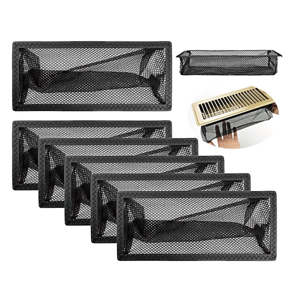 8 pack Floor Register Vent Cover Filter Net, 4"x10" Air Vent Screen Mesh Covers Catcher Filter Hoods for Home Floor Registers Vent Filters, Black