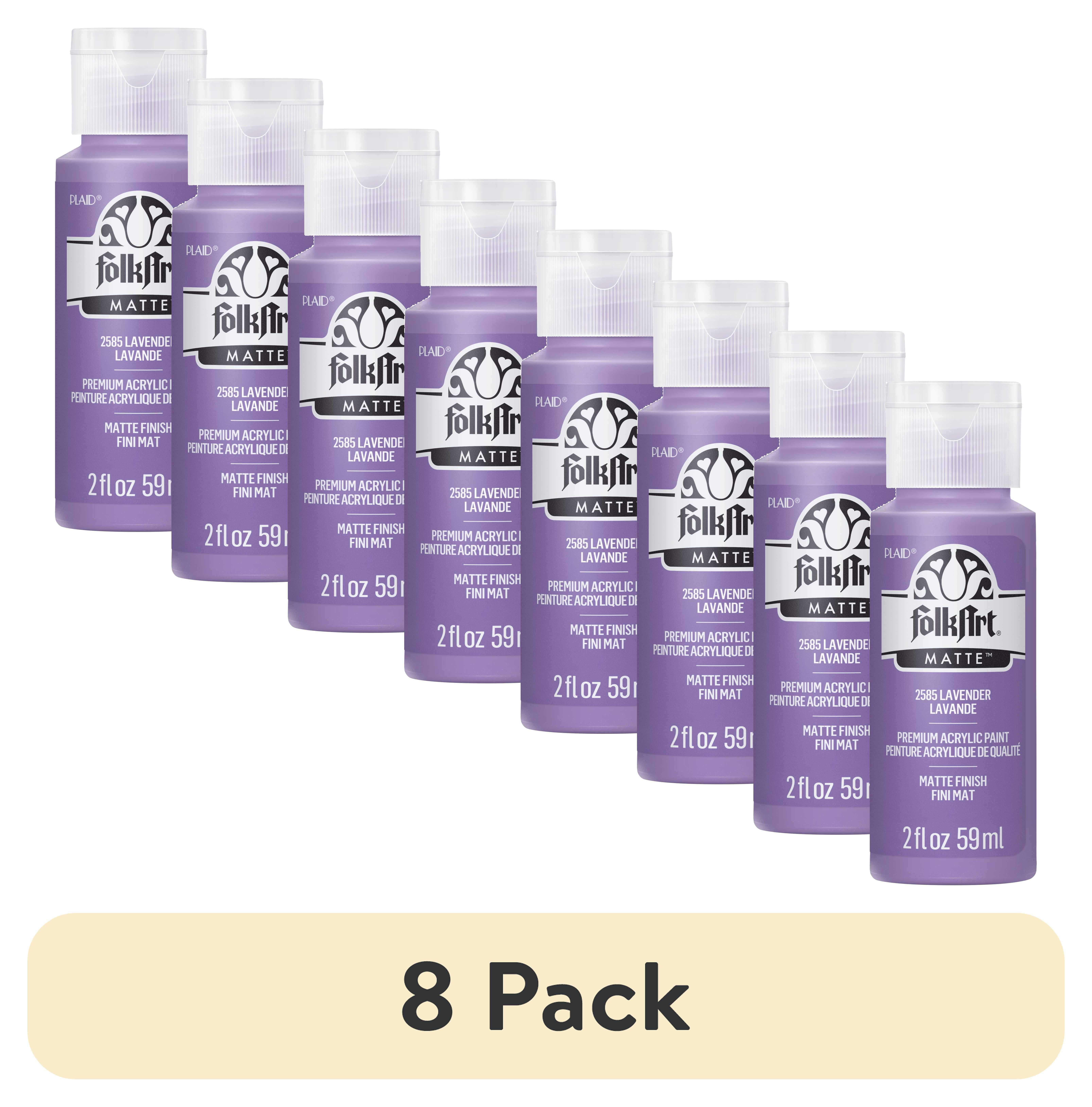 (8 pack) FolkArt Acrylic Craft Paint, Matte Finish, Lavender, 2 fl oz