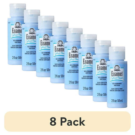 (8 pack) FolkArt Enamel Acrylic Craft Paint, Gloss Finish, Hydrangea, 2 fl oz