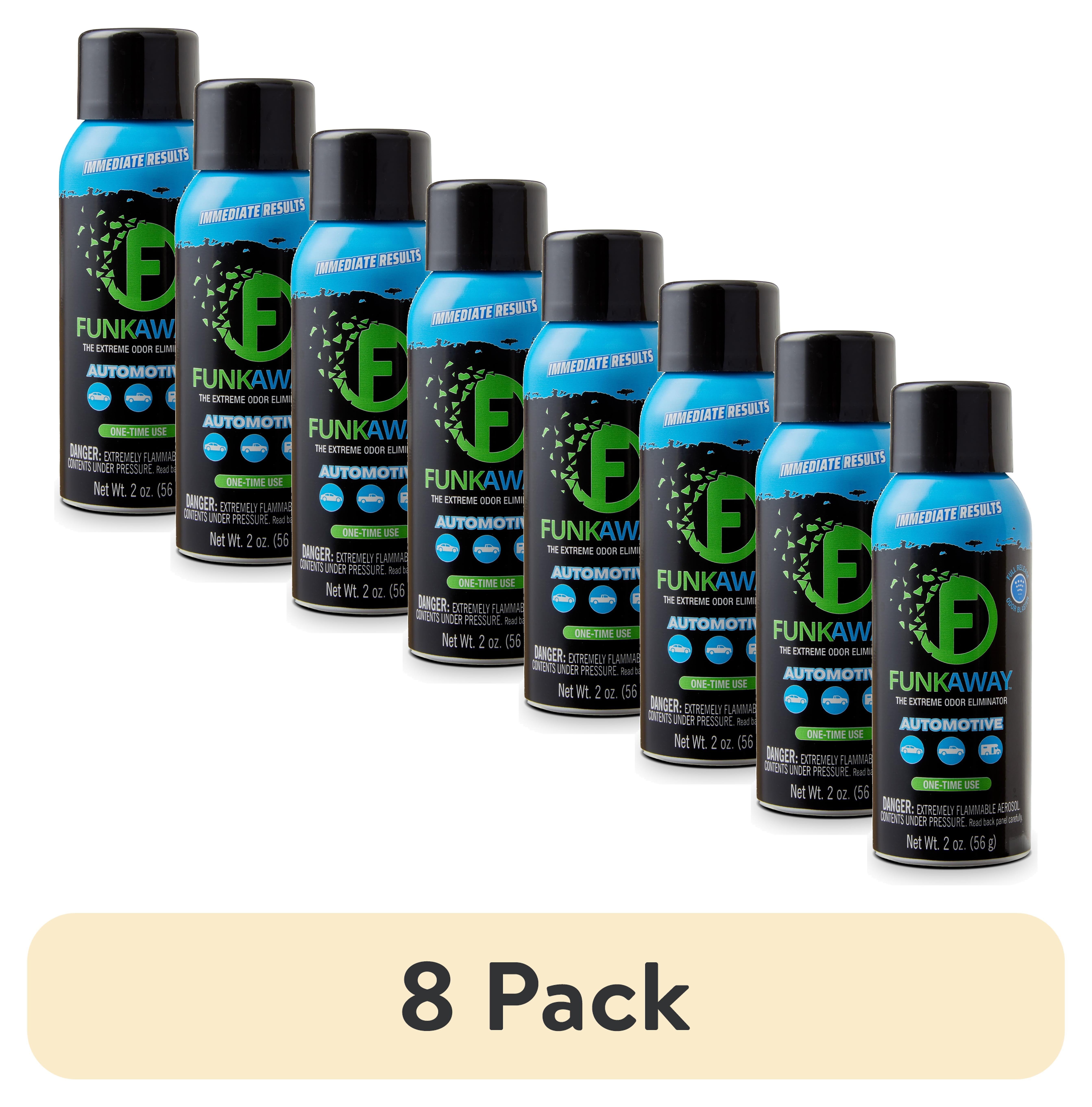 (8 pack) FunkAway Automotive Full-Release Odor Blaster Aerosol Spray, 2 oz. Extreme Odor Eliminator. 1 Use