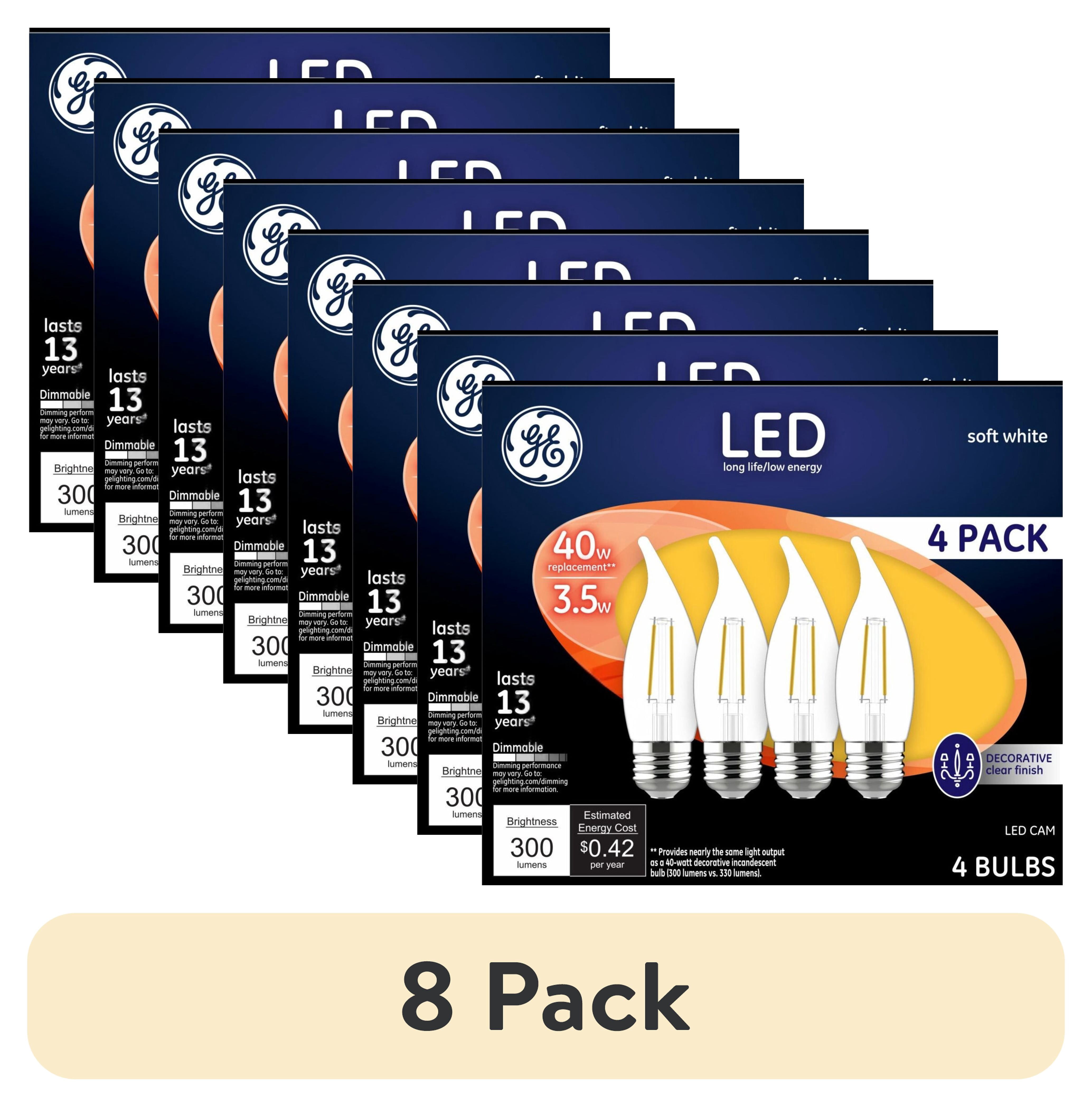 (8 pack) GE Classic LED 40 Watt Replacement, Soft White, CA11 Deco - Candle Bulbs (4 Pack)
