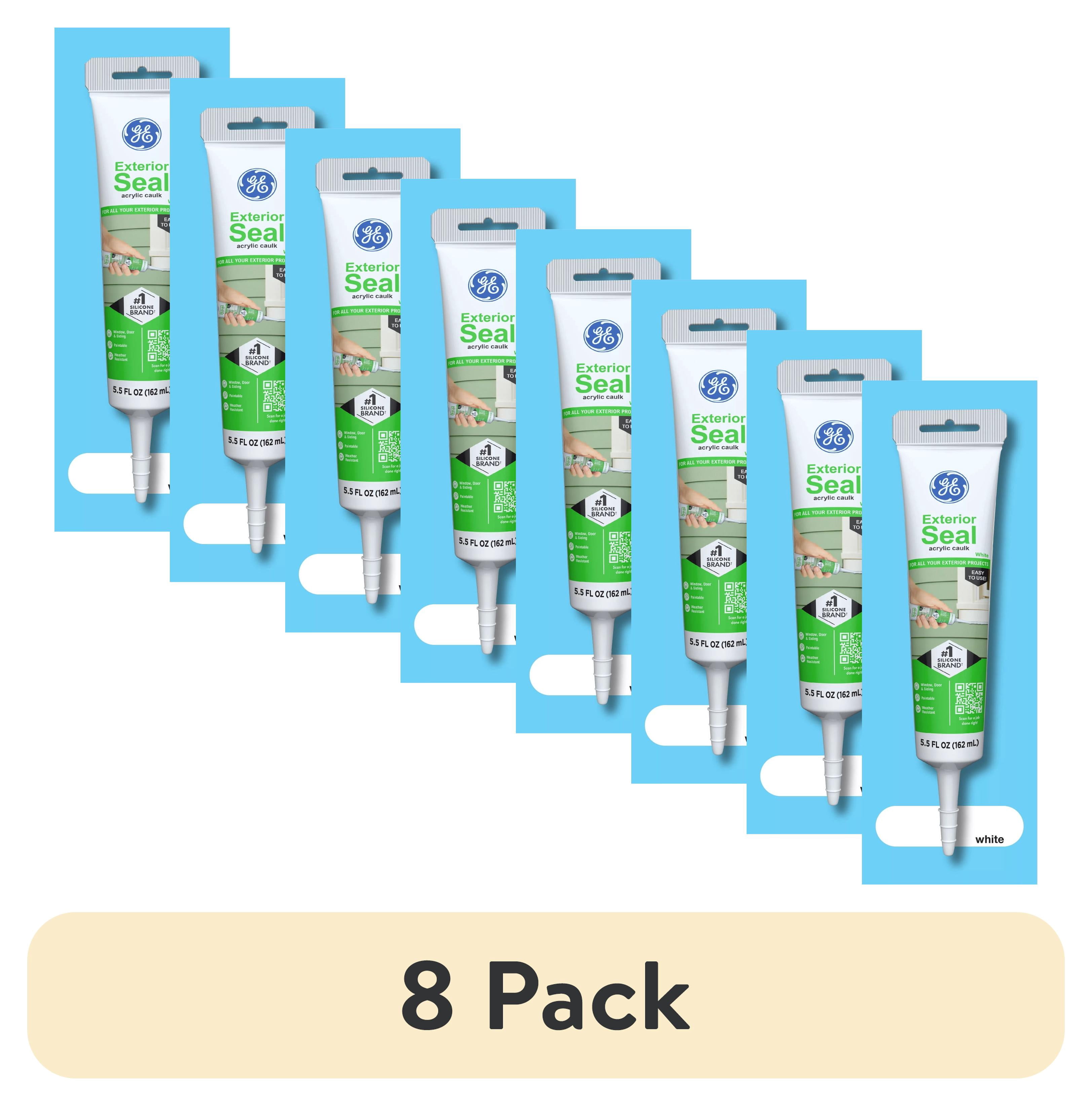 (8 pack) GE Exterior Seal Window & Door, Pack of 1, White 5.5 oz Tube