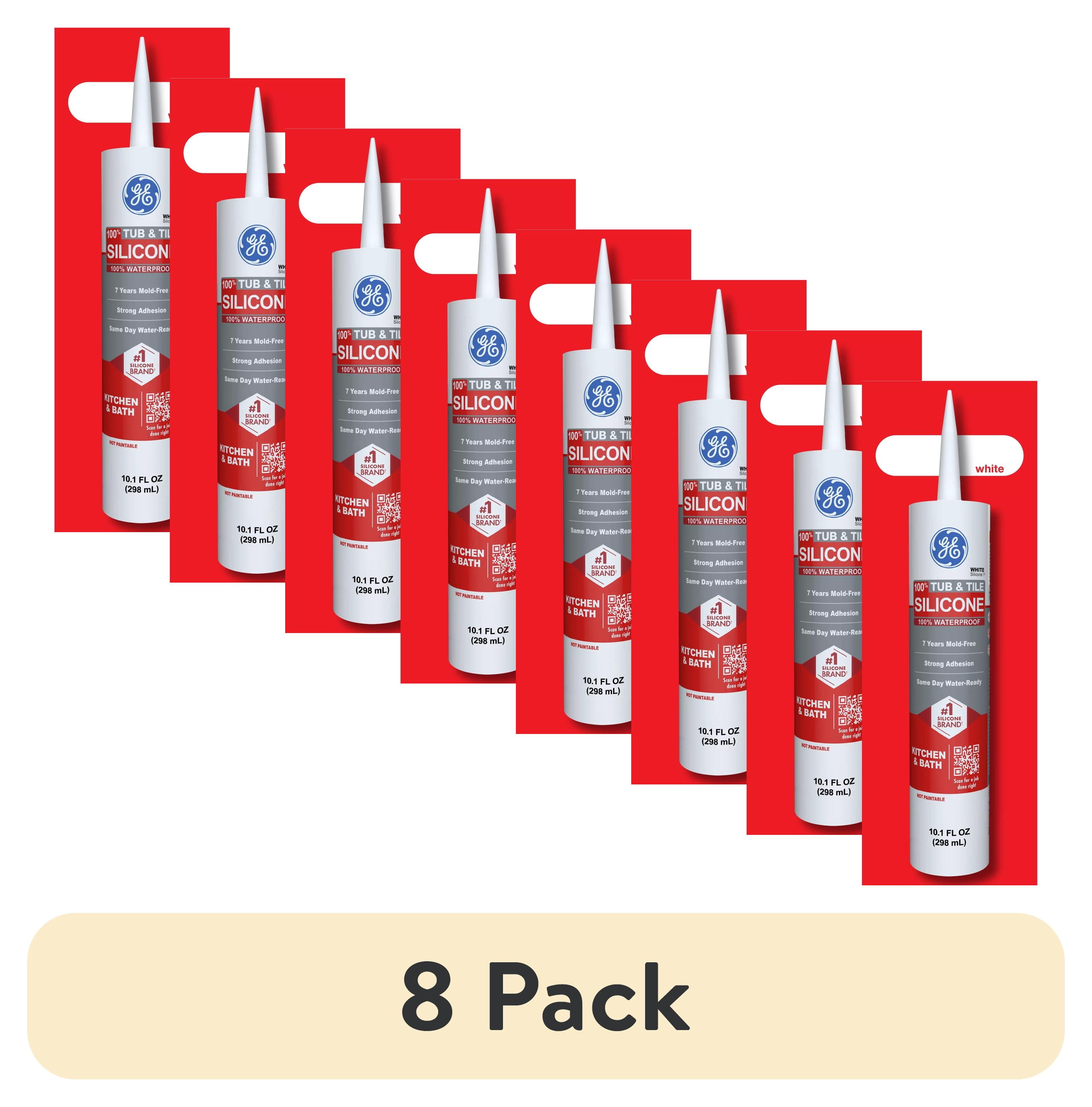 (8 pack) GE Silicone 1 Tub & Tile, Pack of 1, White 10.1 fl oz Cartridge