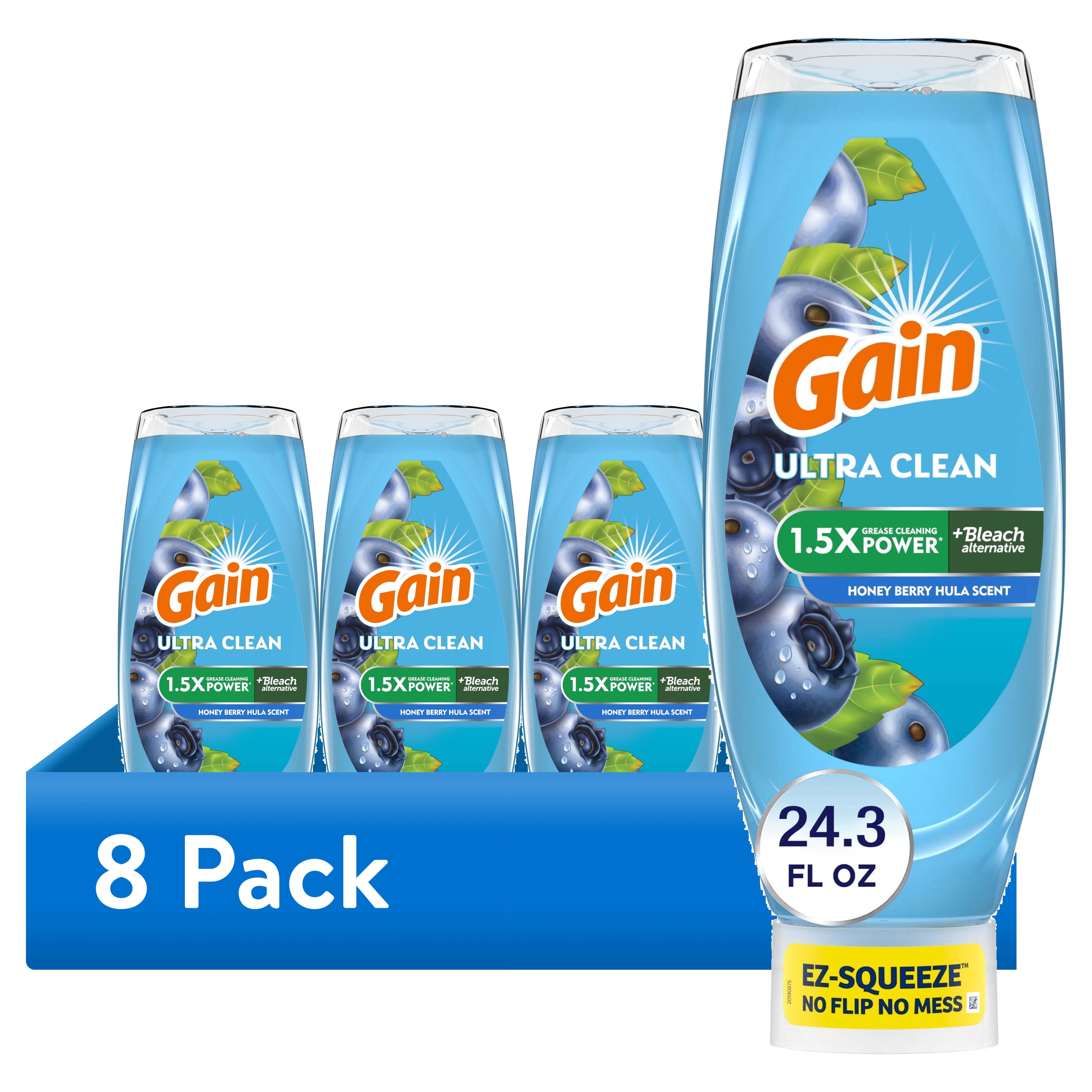 (8 pack) Gain EZ-Squeeze Dishwashing Liquid Dish Soap, Honeyberry Hula ...