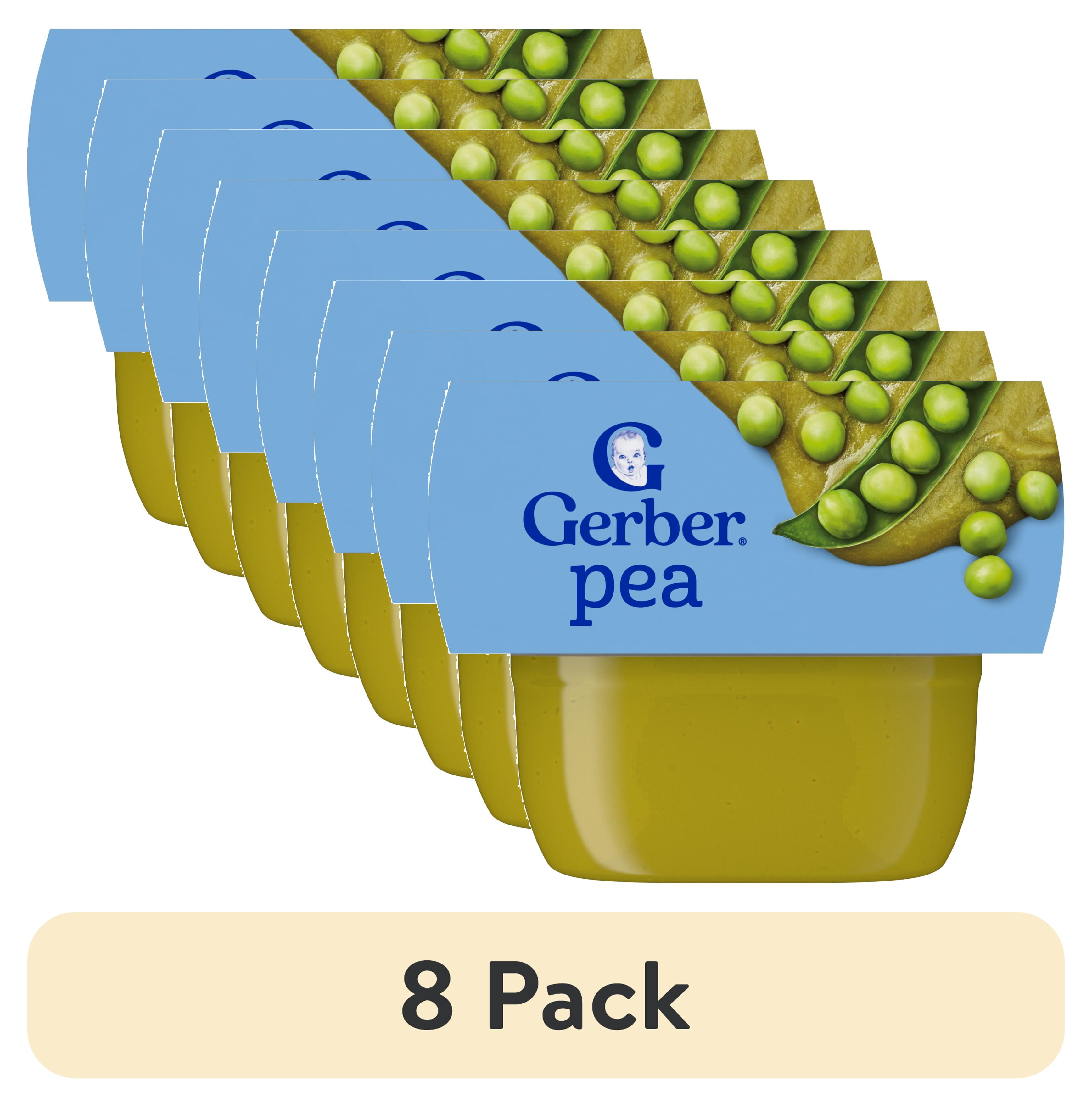 (8 pack) Gerber 1st Foods Baby Food, Pea Puree, Clean Label Project, 2 oz Tubs (2 Pack)