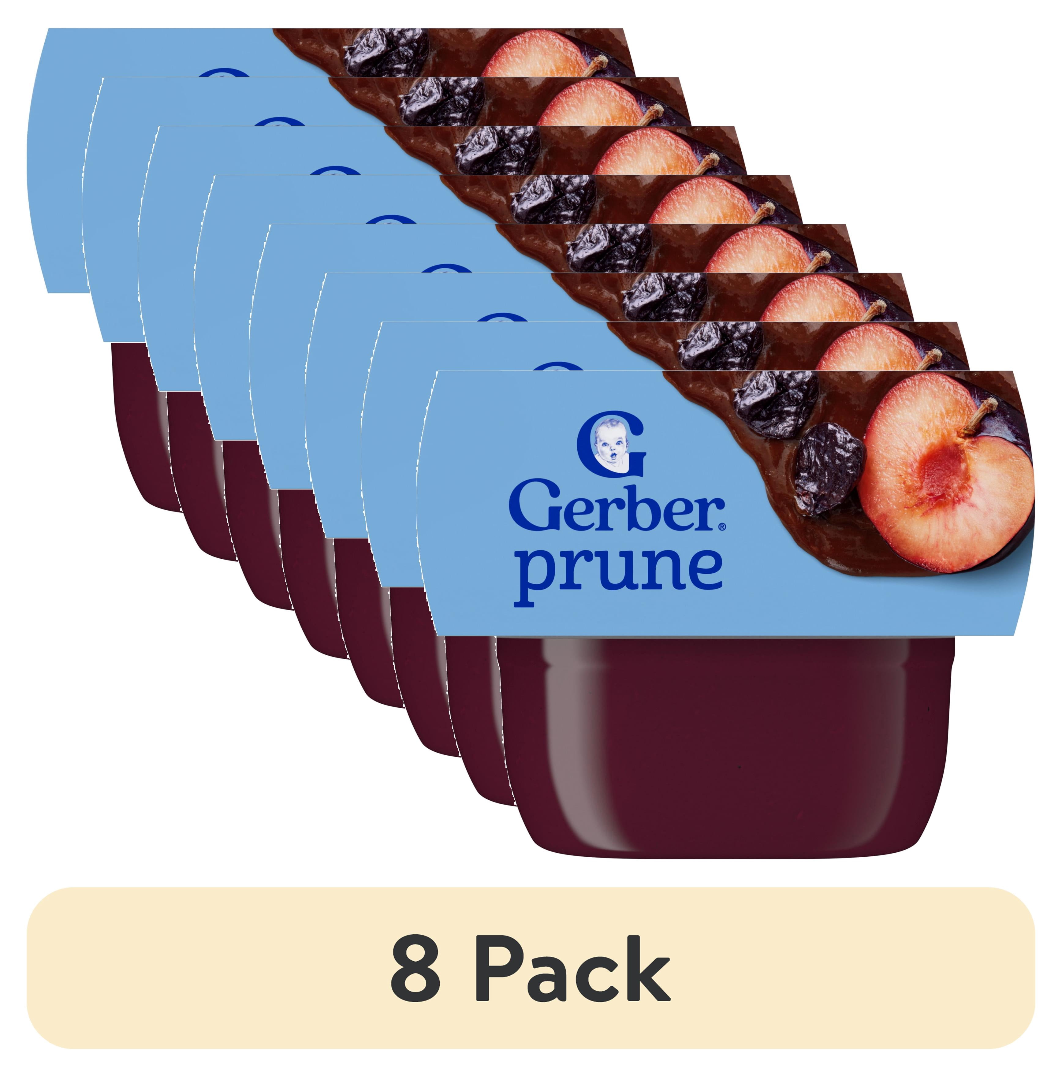 (8 pack) Gerber 1st Foods Baby Food, Prune, 2 oz Tubs (2 Pack)