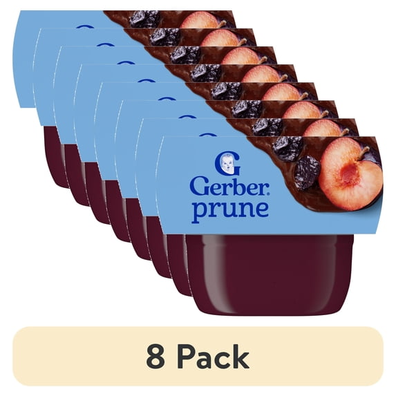 (8 pack) Gerber 1st Foods Baby Food, Prune, 2 oz Tubs (2 Pack)