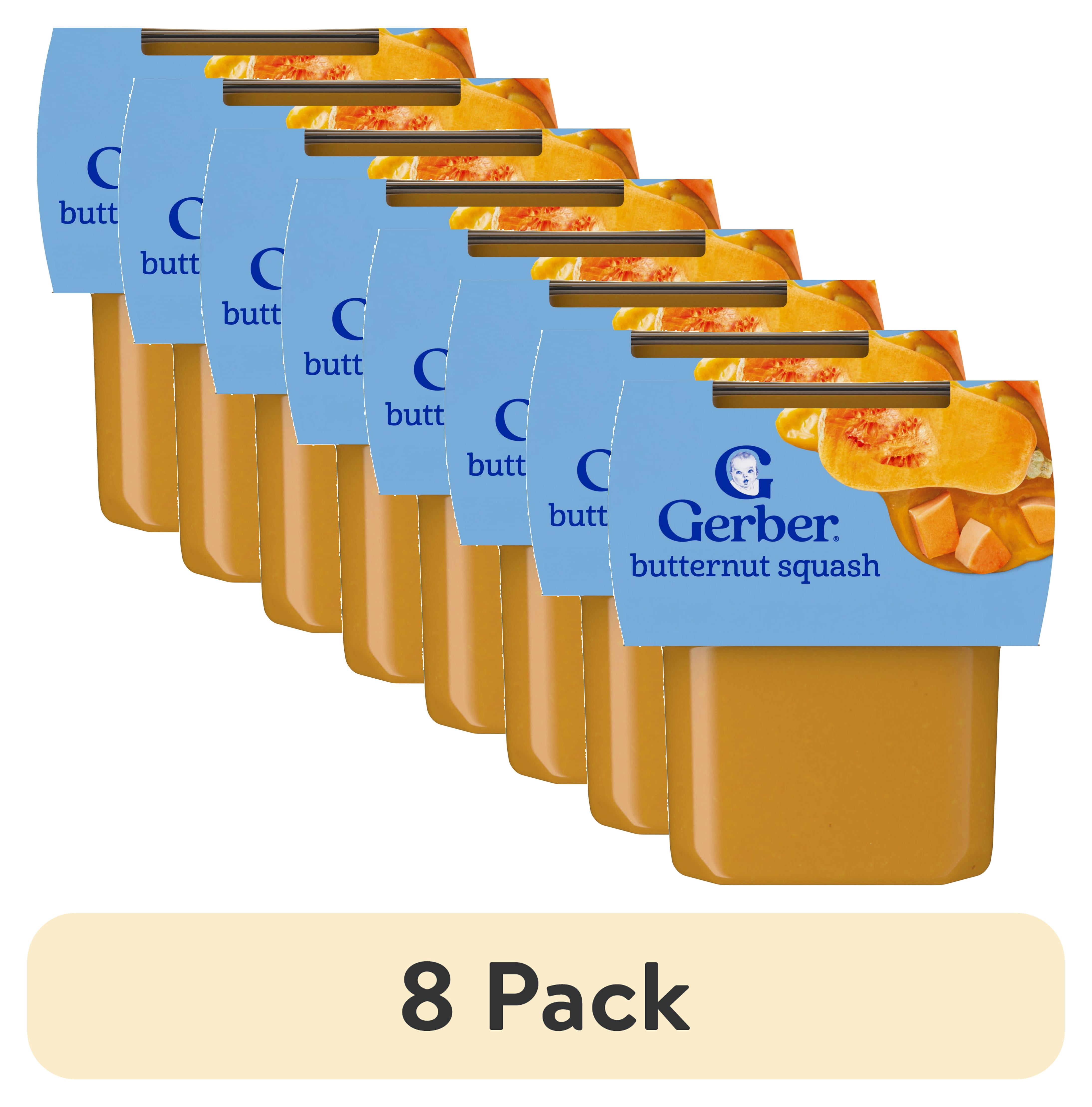 (8 pack) Gerber Stage 2 Baby Food, Butternut Squash Puree Tubs, Baby Puree 2PK 8 oz