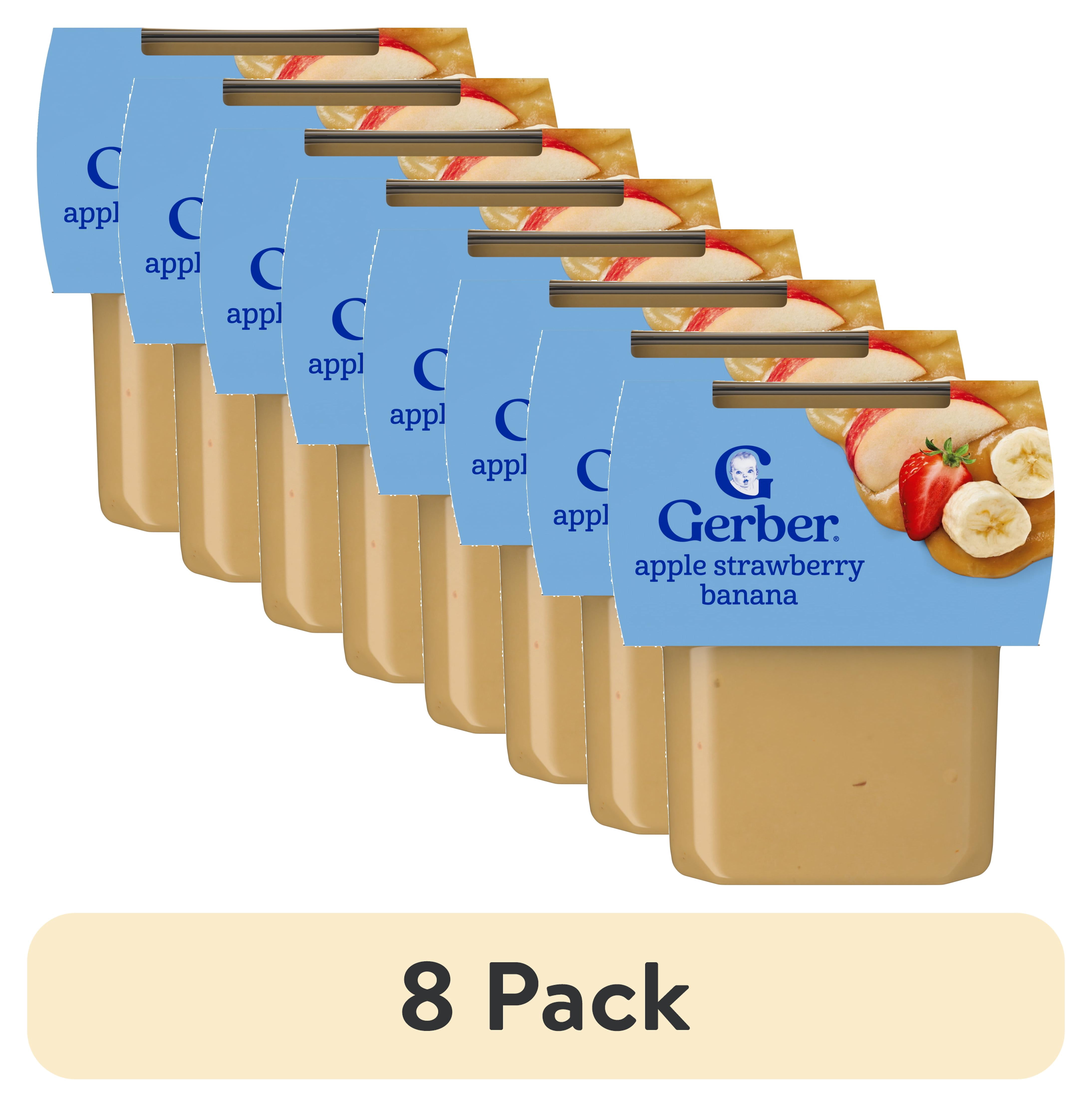 (8 pack) Gerber Stage 2 Baby Food Puree, Apple Strawberry Banana, 8 oz Tubs (2 Pack)