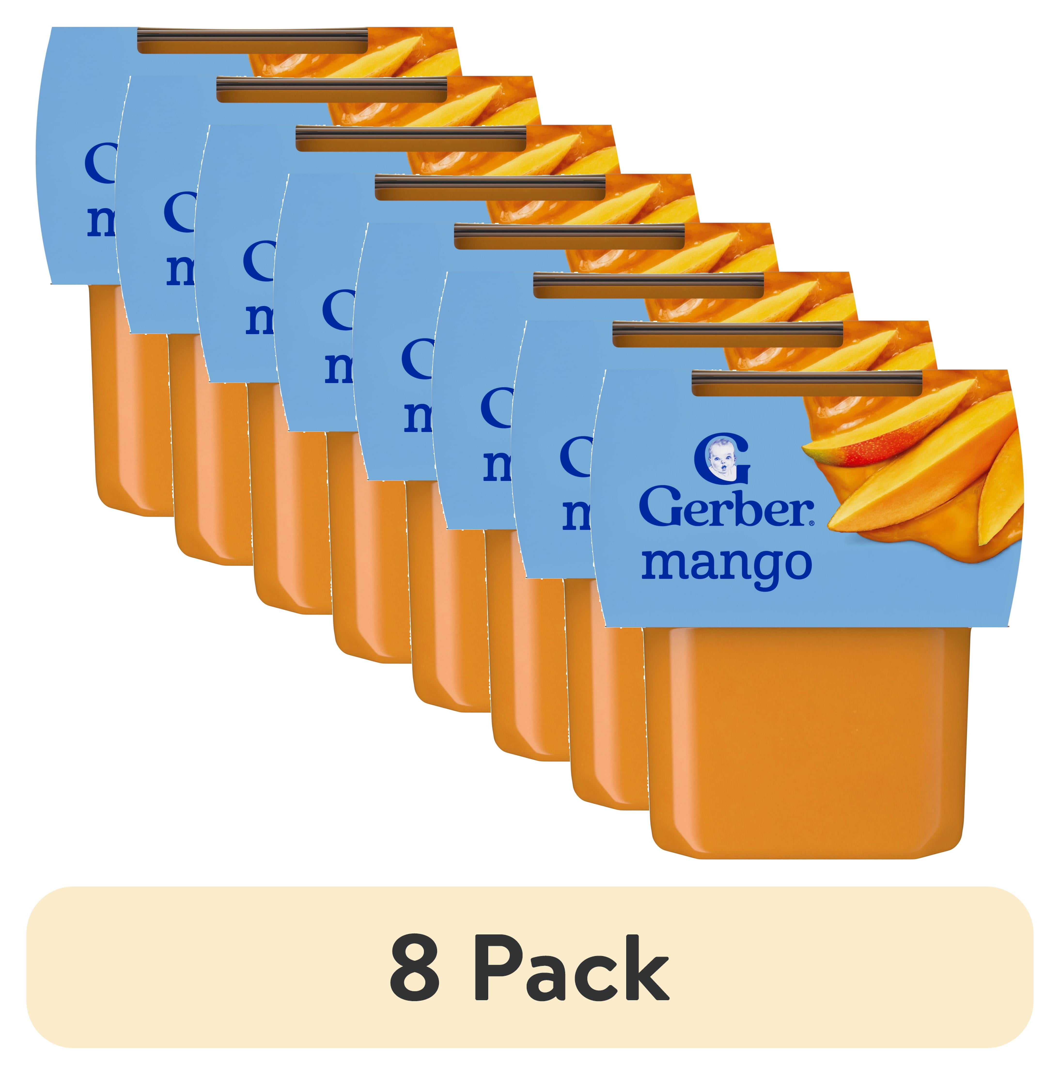 (8 pack) Gerber Stage 2 Baby Food, Mango Puree Tub, Baby Puree, 2PK 8 oz