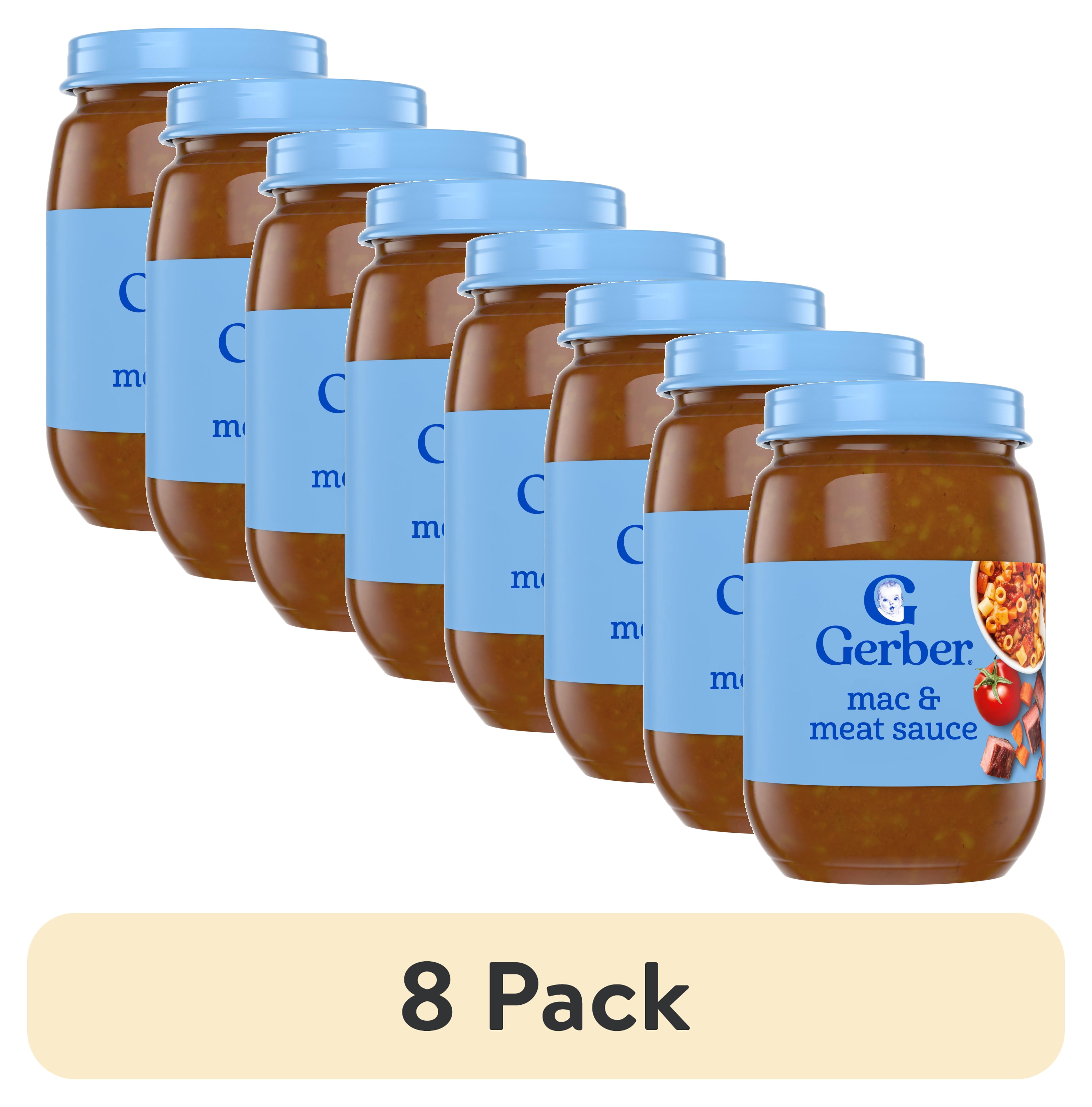 (8 pack) Gerber 3rd Foods Mealtime for Baby Baby Food, Mac & Meat Sauce, 6 oz Jar