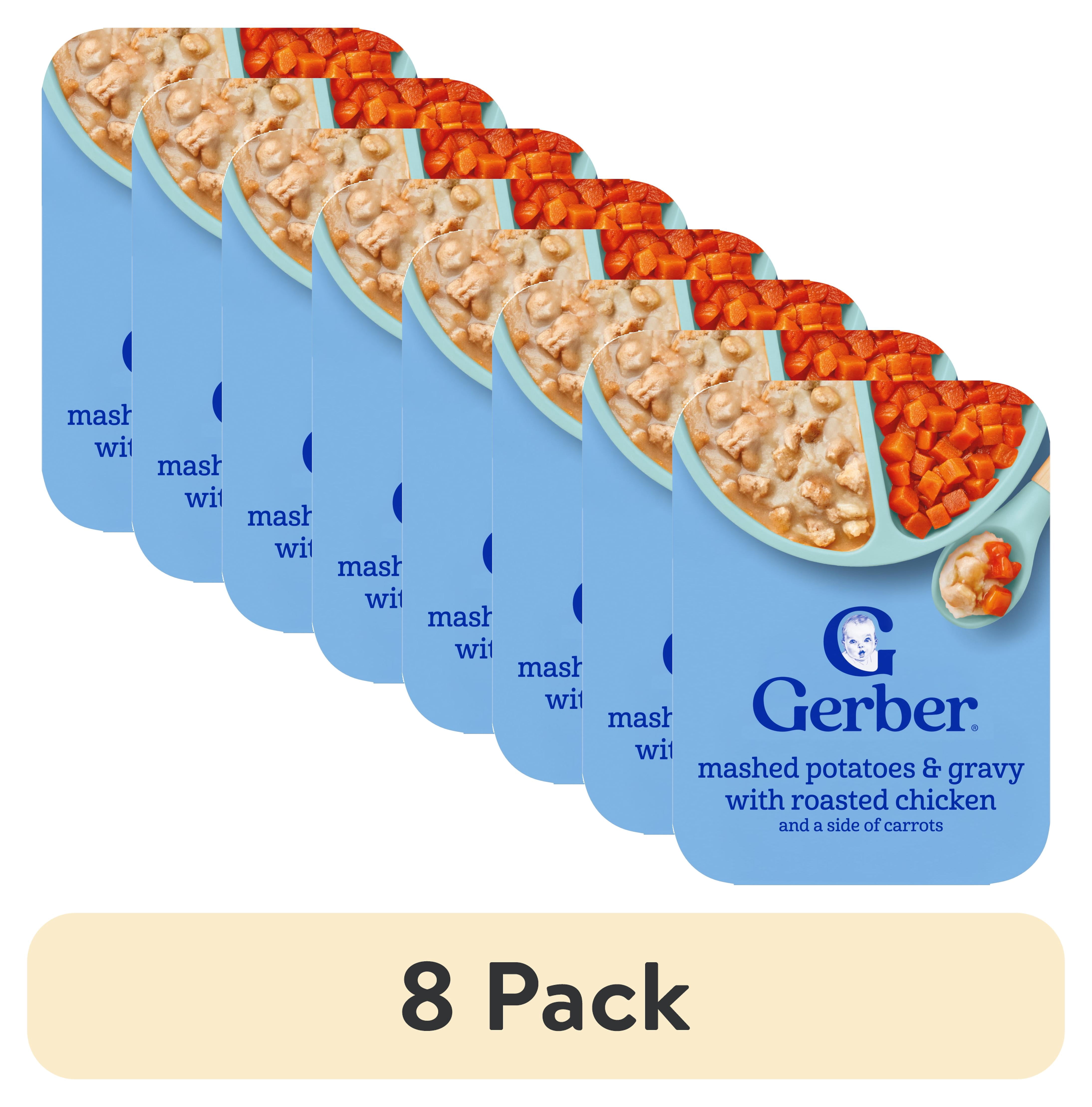(8 pack) Gerber Toddler Food with 18% DV Protein, Mashed Potatoes & Gravy with Chicken, Mealtime for Toddler 6.6 oz