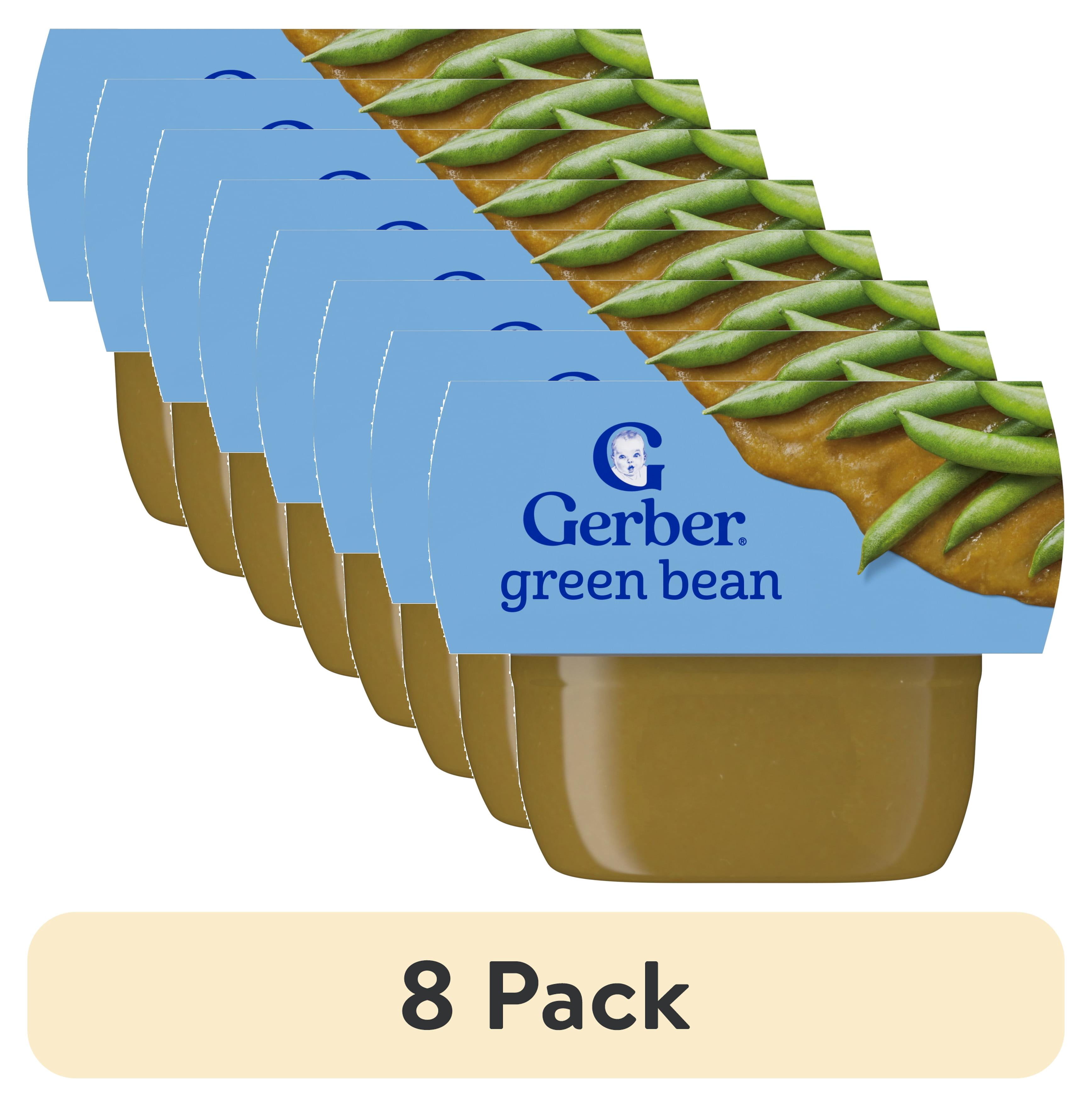(8 pack) Gerber 1st Foods Natural for Baby Baby Food, Green Bean, 2 oz Tubs (2 Pack)
