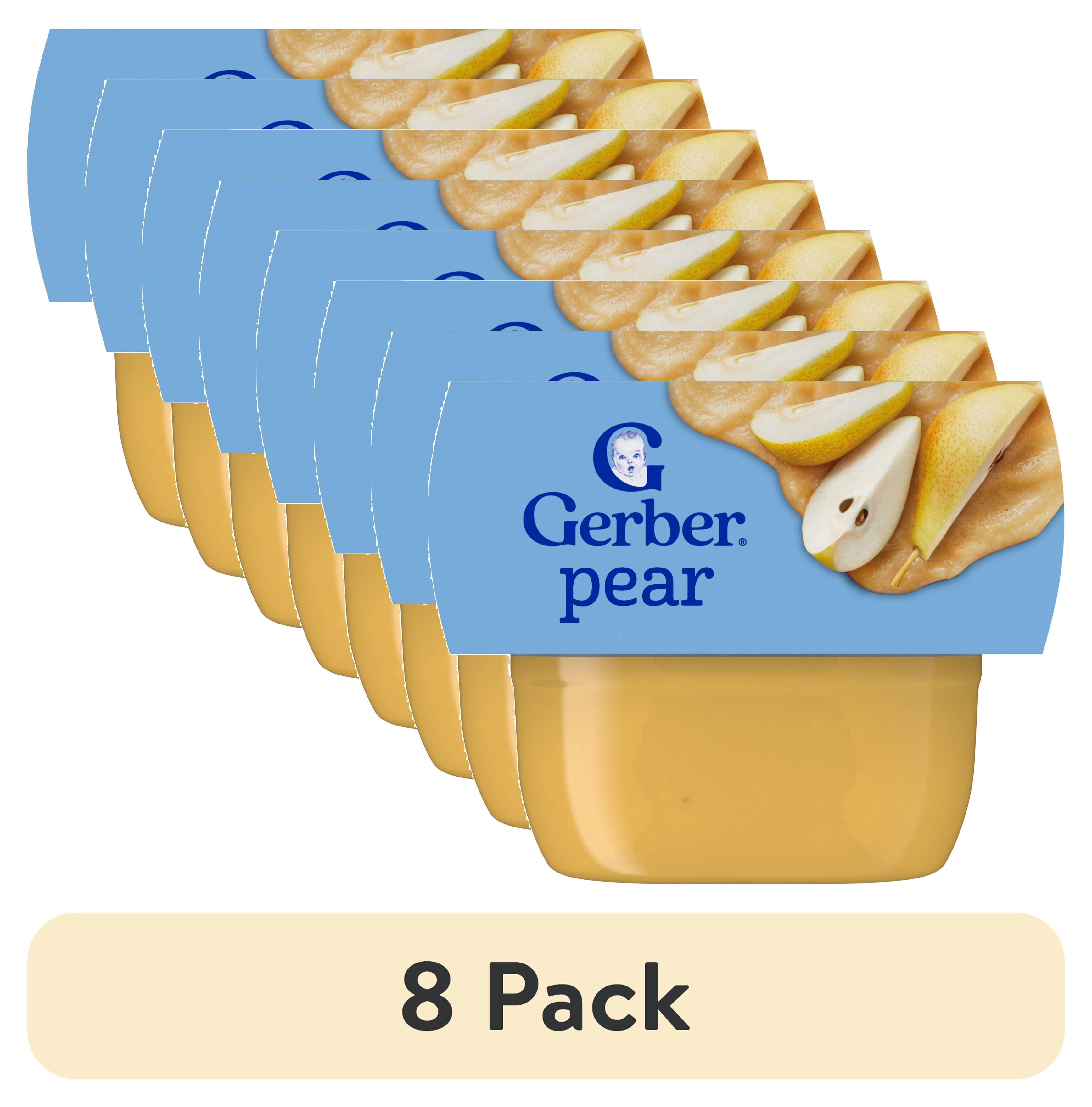 (8 pack) Gerber 1st Foods Baby Food, Pear, 2 oz Tubs (2 Pack)