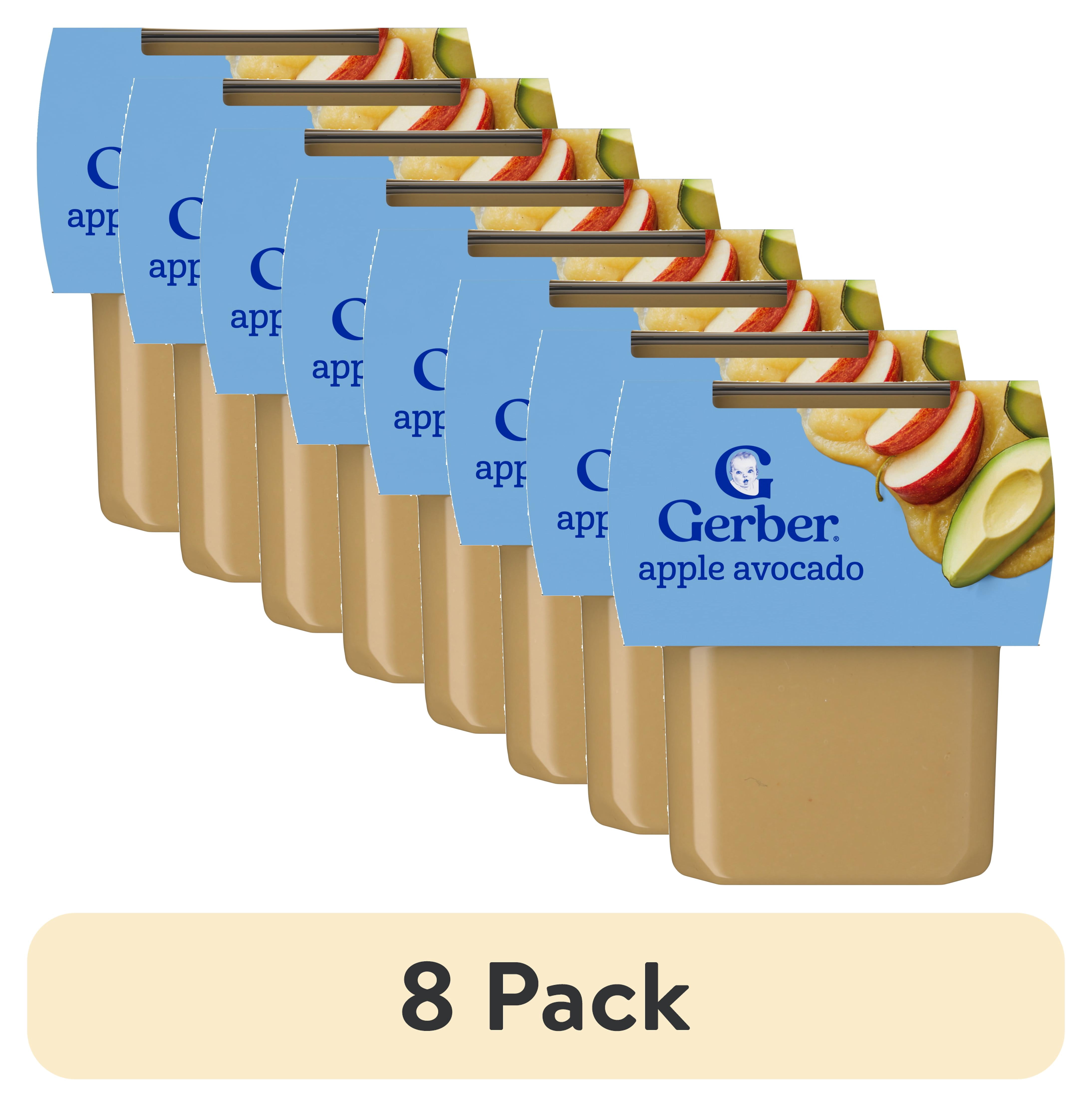(8 pack) Gerber 2nd Foods, Apple Avocado Baby Food, 4 oz Tubs (2 Pack)