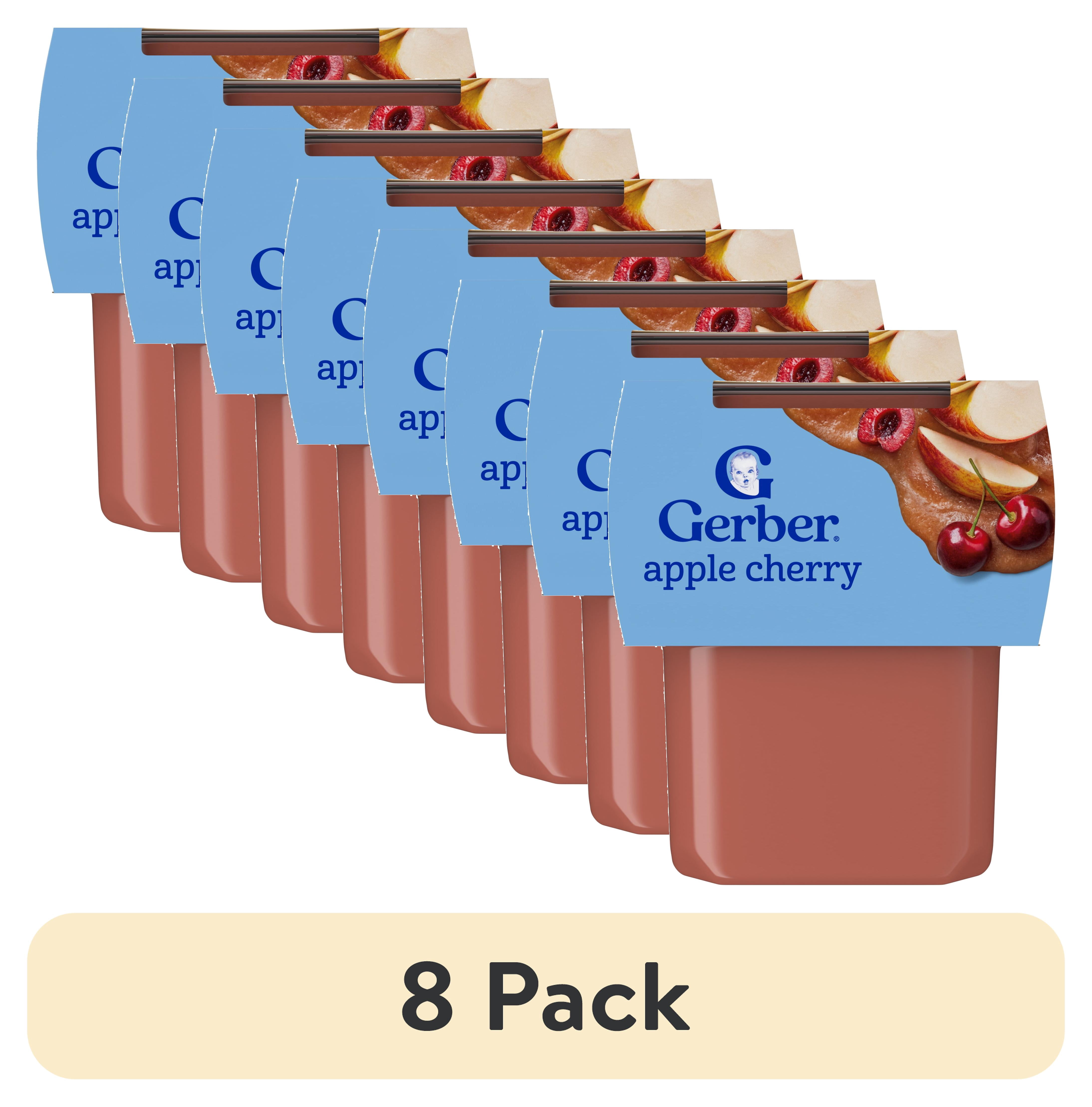 (8 pack) Gerber 2nd Foods Natural for Baby Baby Food, Apple Cherry, 4 oz Tubs (2 Pack)