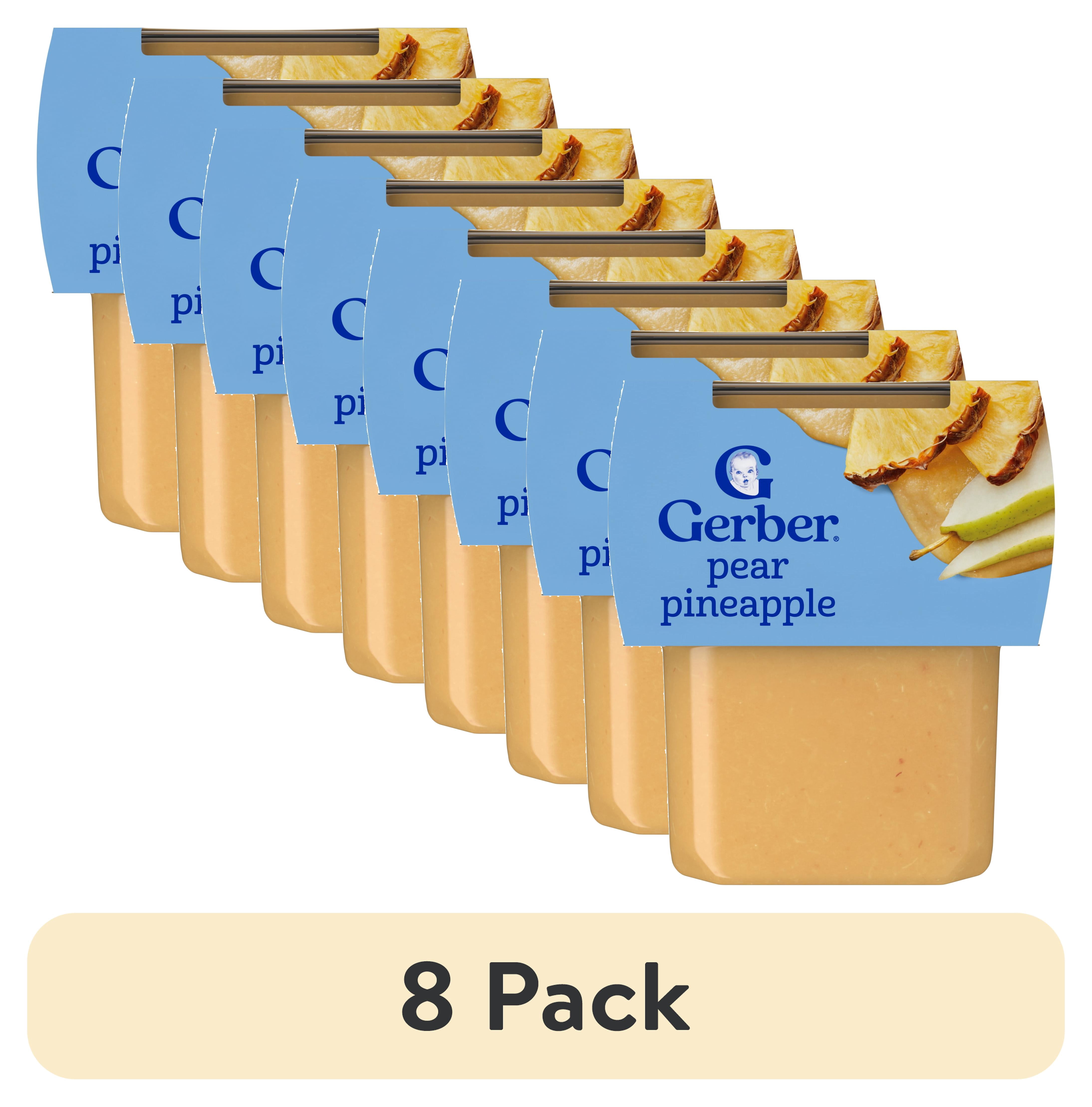 (8 pack) Gerber Stage 2 Baby Food, Pear Pineapple Puree Tub, Baby Puree, 2PK 8 oz
