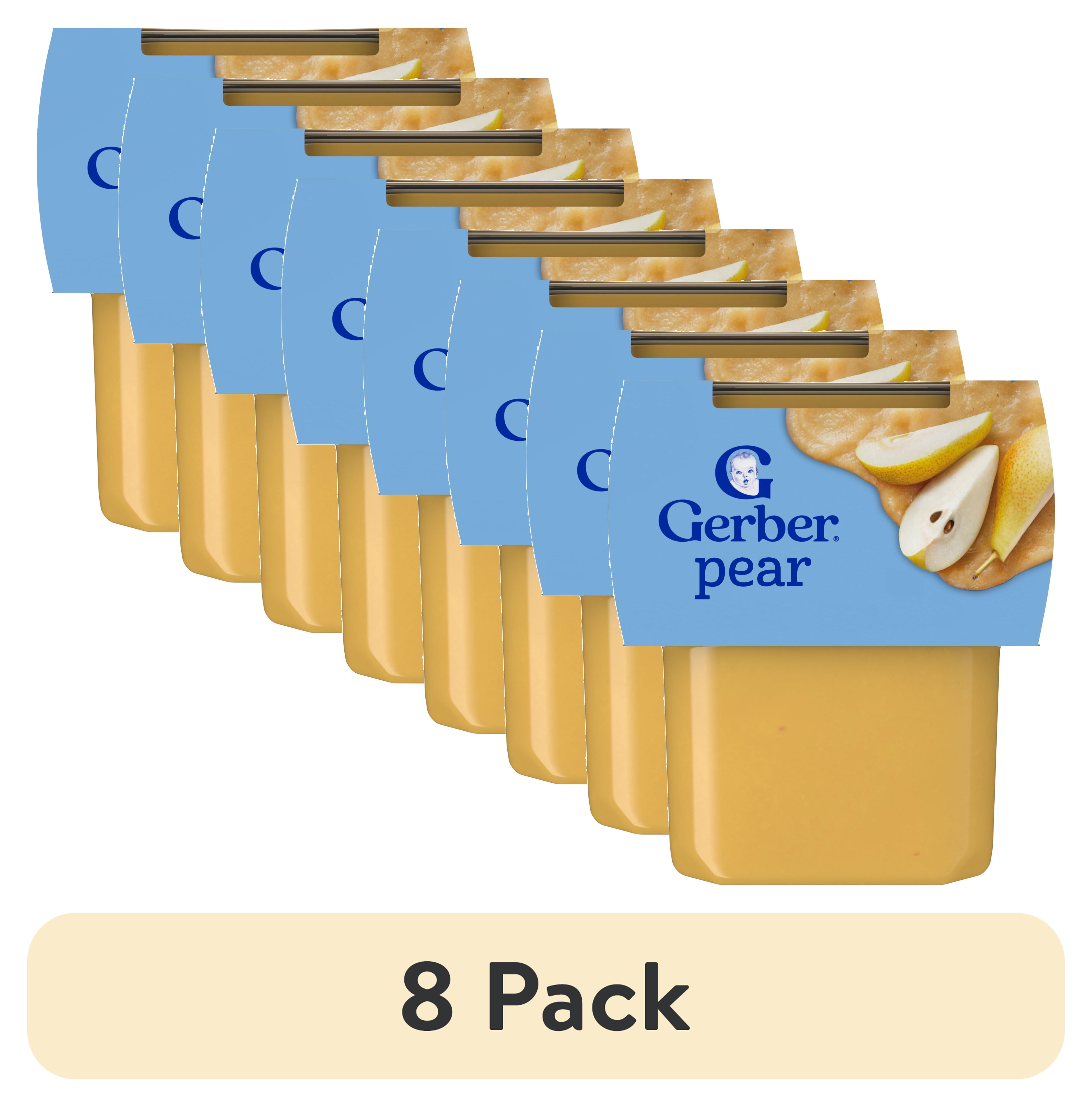 (8 pack) Gerber Stage 2 Baby Food Puree, Pear, 4 oz Tubs (2 Pack)