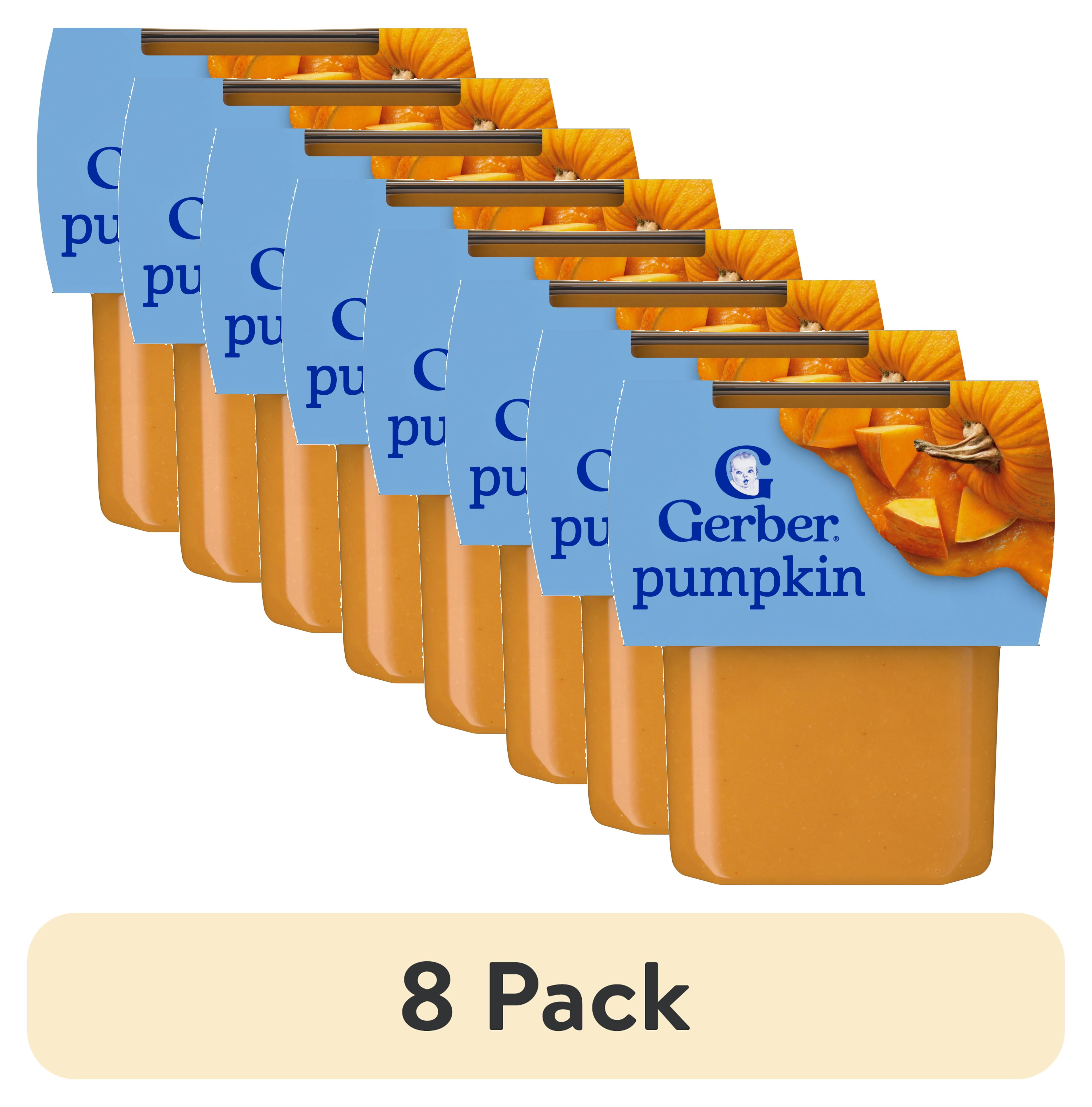 (8 pack) Gerber Stage 2 Baby Food, Pumpkin Puree Tubs, Baby Puree, 2PK 8 oz