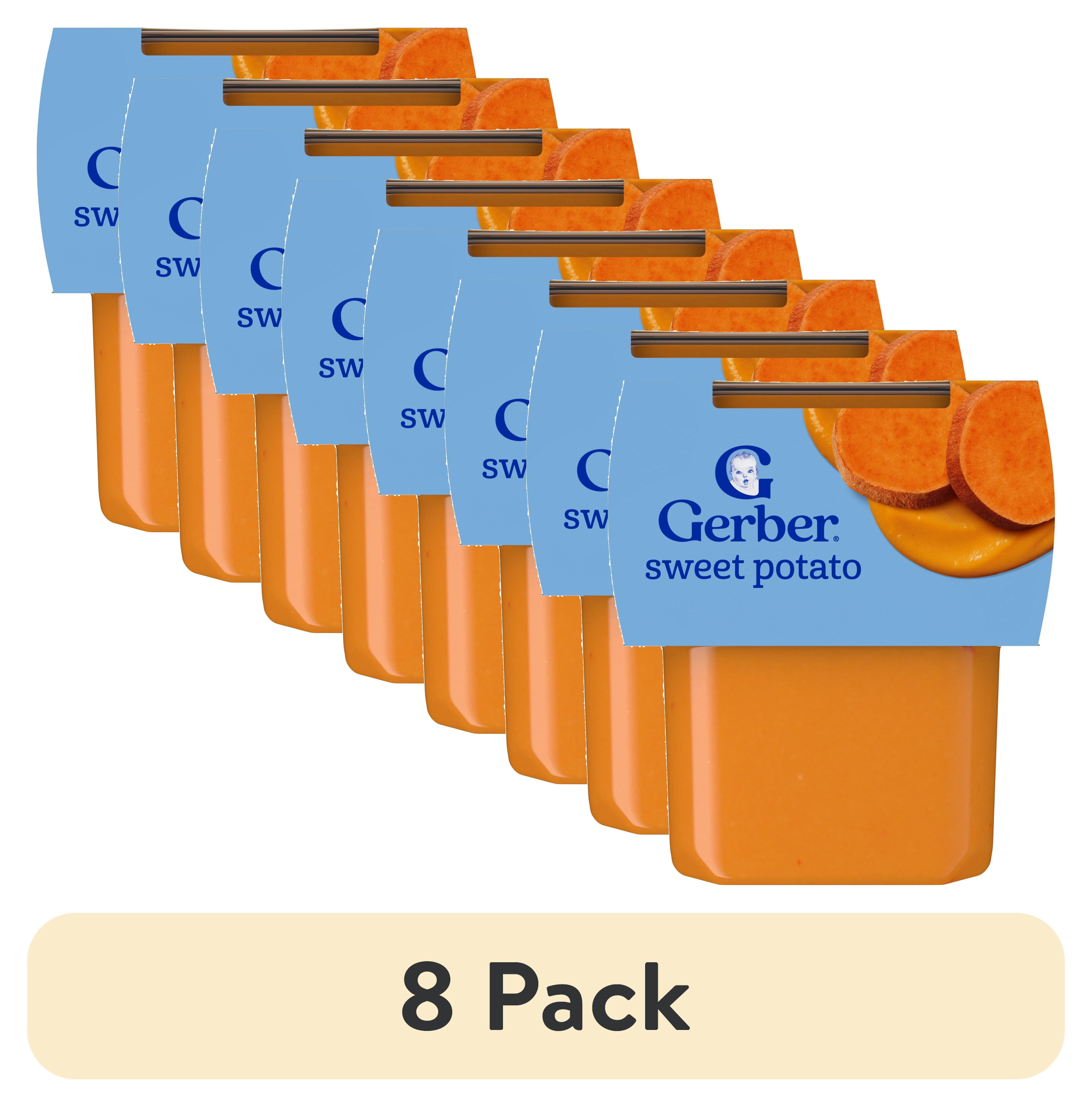 (8 pack) Gerber Stage 2 Baby Food, Sweet Potato Puree Tubs, Baby Puree, 2PK 8 oz