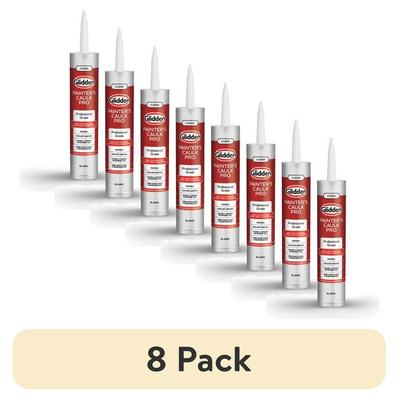 (8 pack) Glidden 10.1 fl oz Painter's Multi-Purpose Interior/Exterior Caulk Pro, Clear