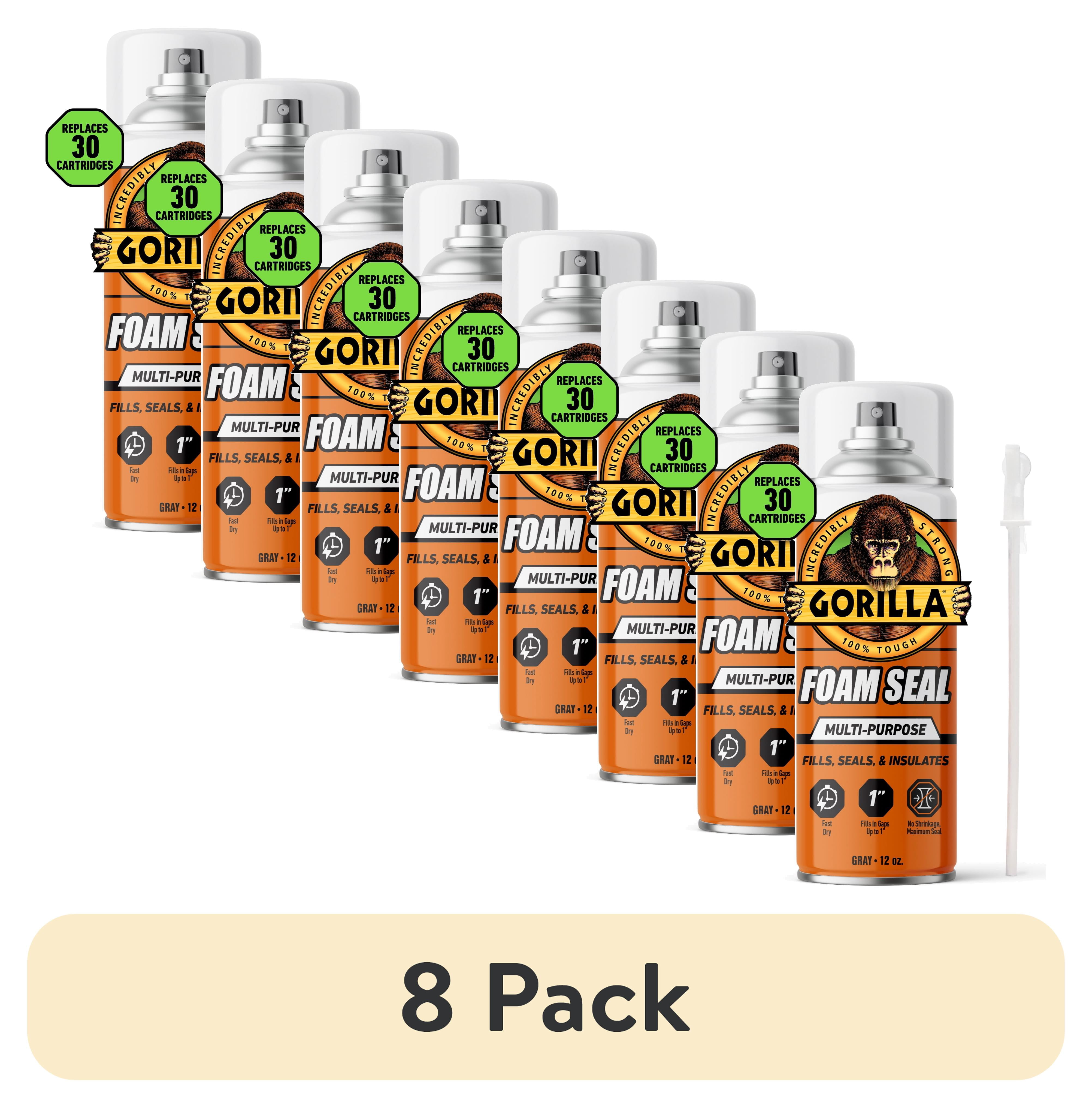 (8 pack) Gorilla Gray Foam Multipurpose Insulating Sealant 12 oz