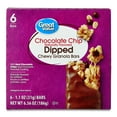 thumbnail image 1 of (8 pack) Great Value Chocolate Chip Dipped Chewy Granola Bars, 6.56 oz Paper Box, 6 Count, 1 of 10