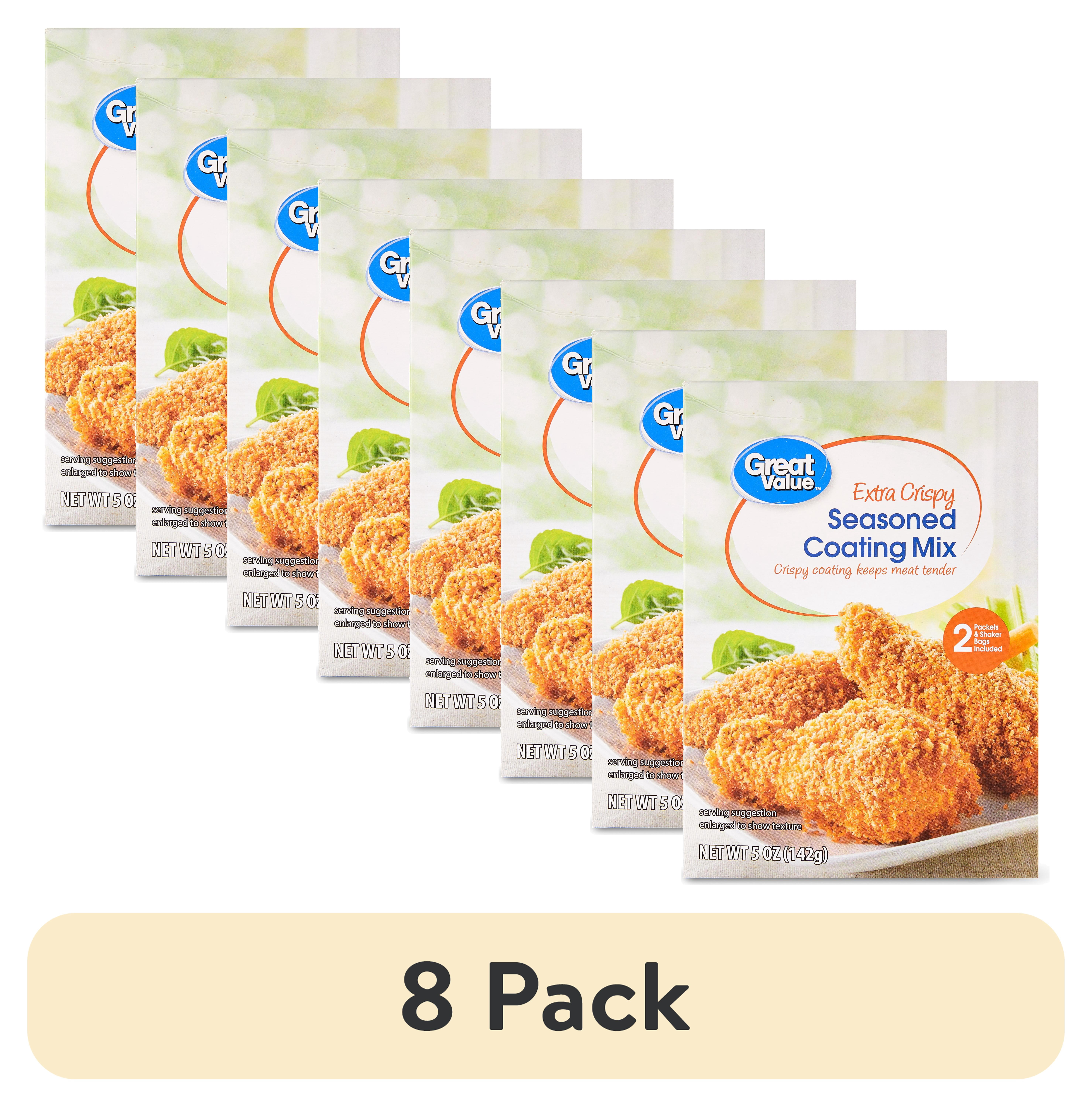 (8 pack) Great Value Extra Crispy Seasoned Coating Mix, 5 oz