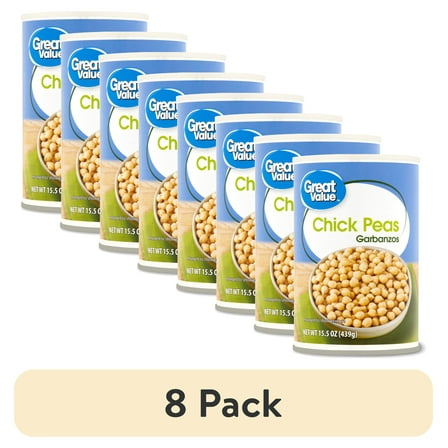(8 pack) Great Value Garbanzos Chick Peas, 15.5 oz