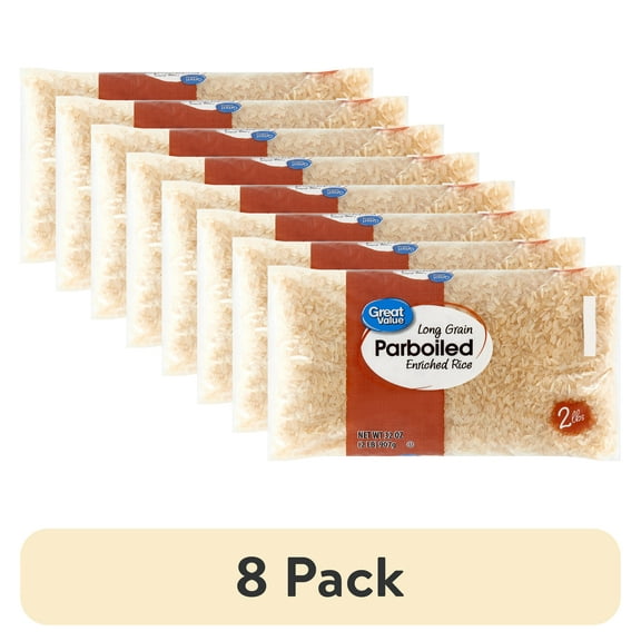 (8 pack) Great Value Long Grain Parboiled Enriched Rice, 32 oz