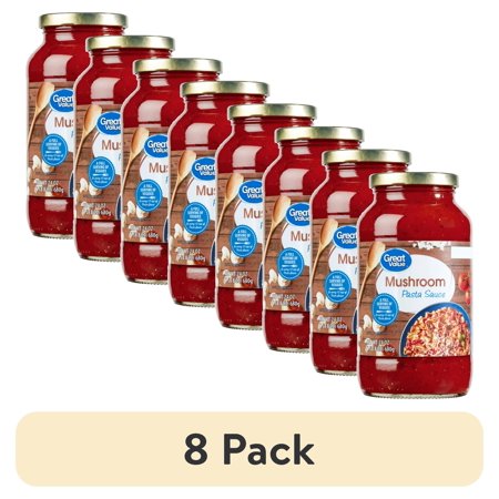 (8 pack) Great Value Mushroom Pasta Sauce, 24 oz