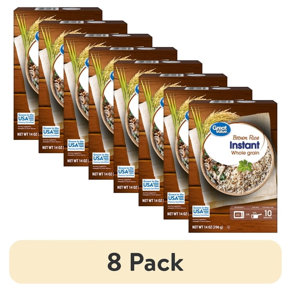 (8 pack) Great Value Brown Rice Instant, 14 oz