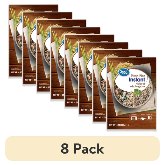 (8 pack) Great Value Brown Rice Instant, 14 oz