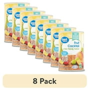 (8 pack) Great Value No Sugar Added Fruit Cocktail in Water, 14.5 oz