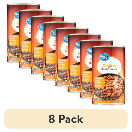(8 pack) Great Value Original Baked Beans, 28 oz
