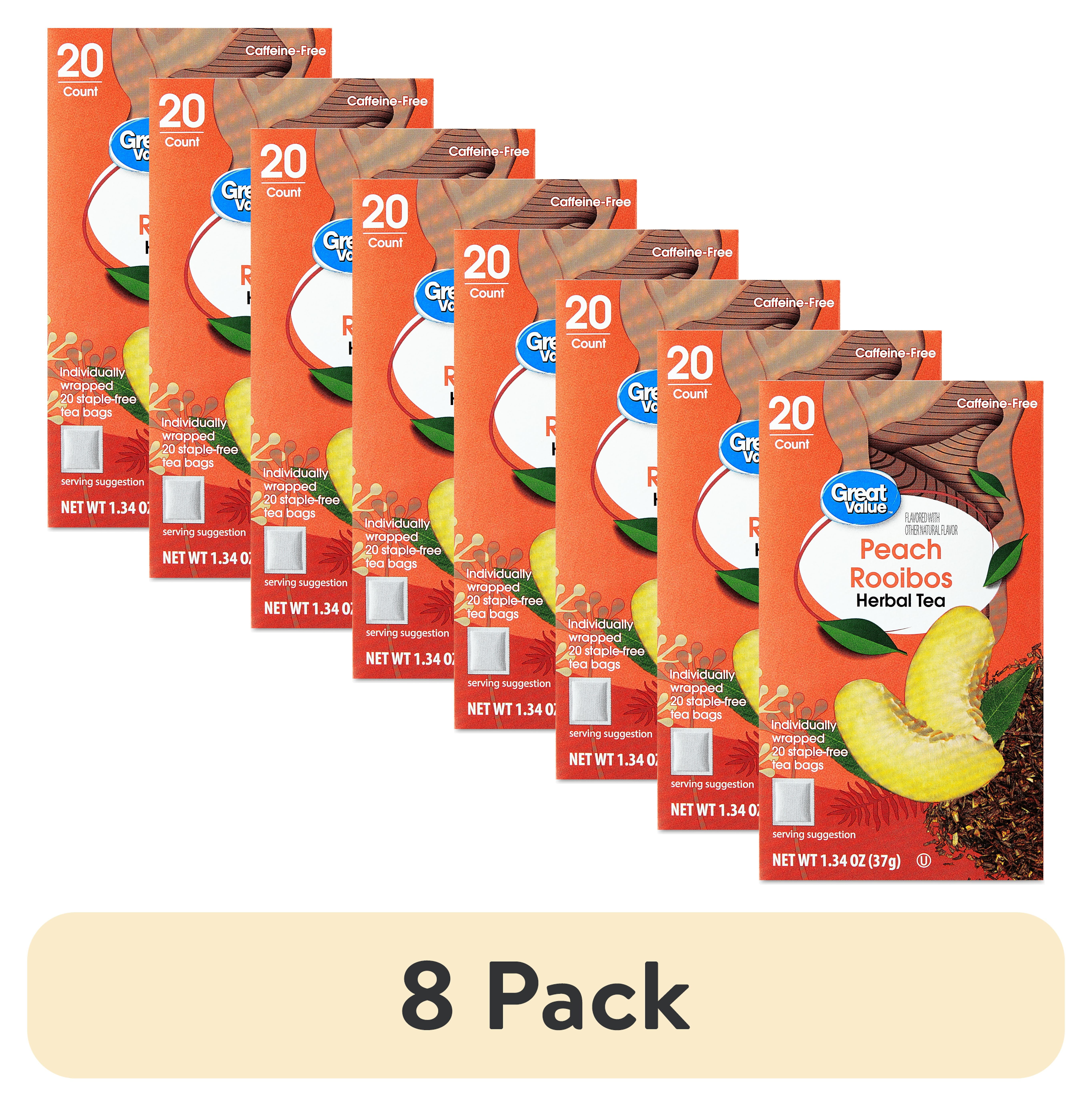 (8 pack) GV Peach Rooibos Herbal Tea