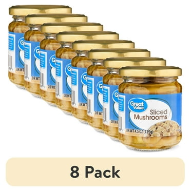 (8 pack) Great Value Sliced Mushrooms, 4.5 oz