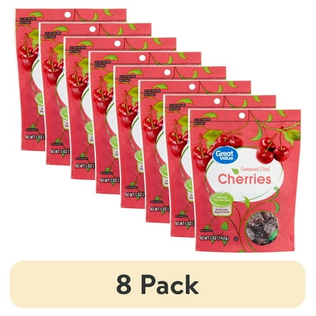 (8 pack) Great Value Sweetened Dried Cherries, 5 oz