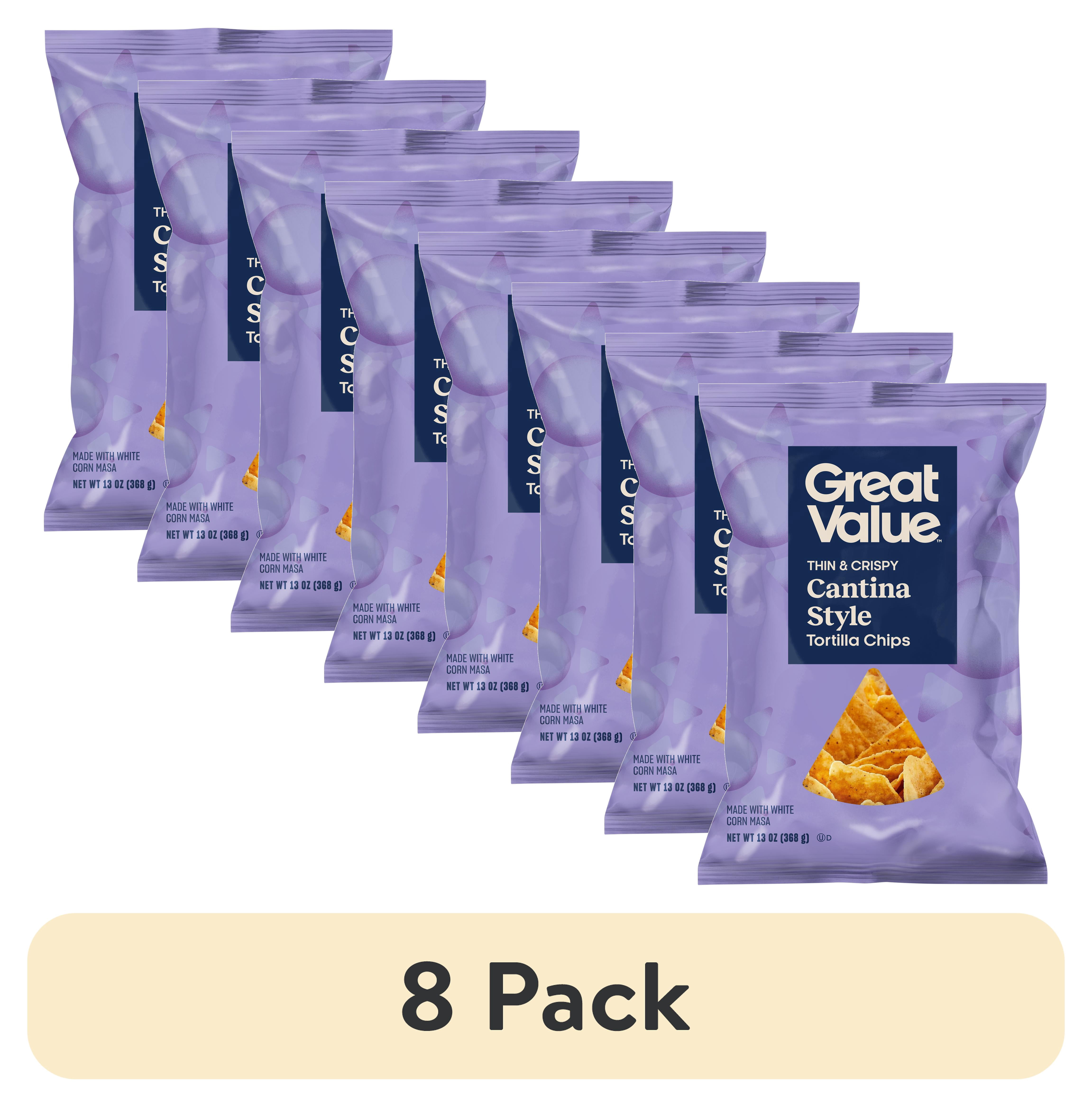 8 pack) Great Value Thin and Crispy Cantina Style Tortilla Chips