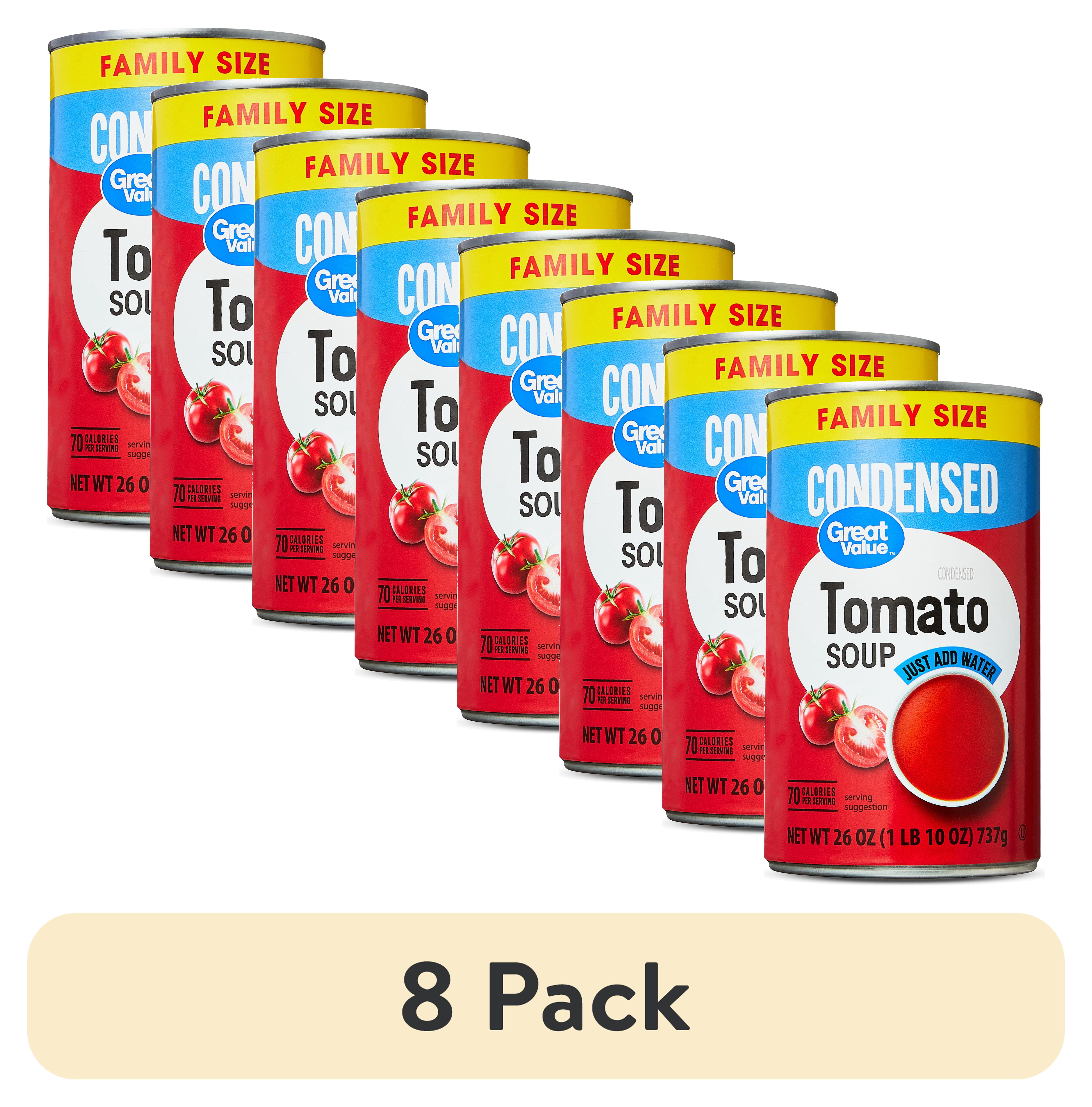 (8 pack) Great Value Condensed Tomato Soup Family Size, 26 oz Can