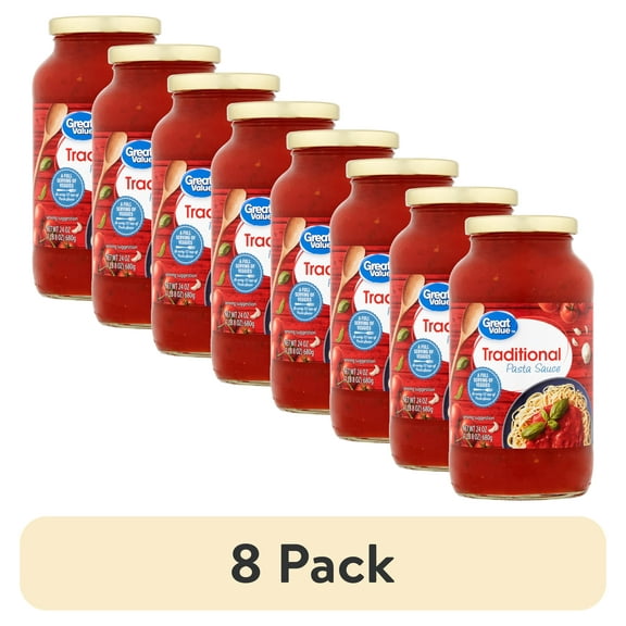 (8 pack) Great Value Traditional Pasta Sauce, 24 oz