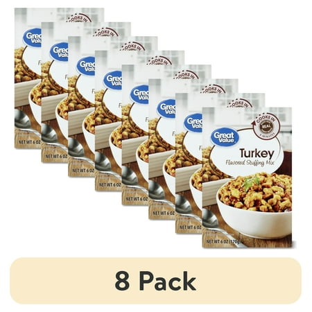 (8 pack) Great Value Turkey Flavored Stuffing Mix, 6 oz