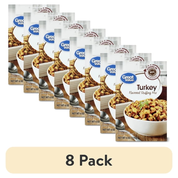 (8 pack) Great Value Turkey Flavored Stuffing Mix, 6 oz