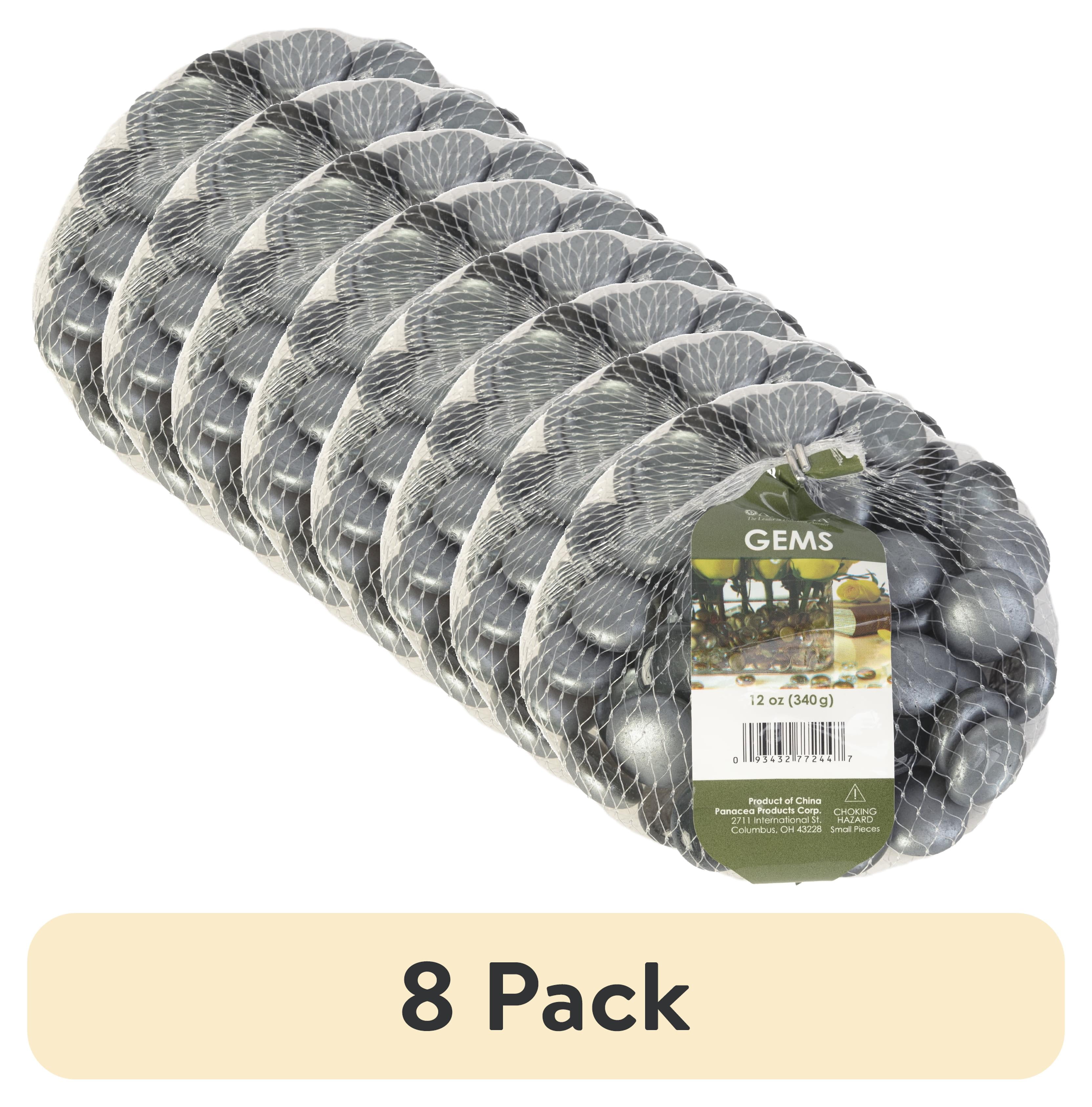 (8 pack) Gunmetal Matte Metal Glass Gems 12 oz