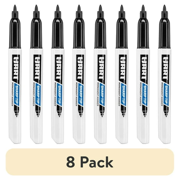 (8 pack) HART Sharp Tip Permanent Marker 1-Pack