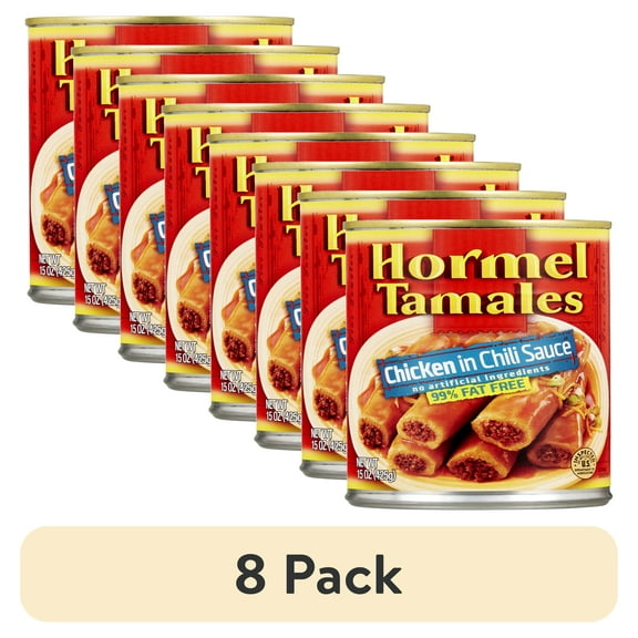 (8 pack) HORMEL Chicken Tamales, Shelf-Stable, 15 oz Steel Can