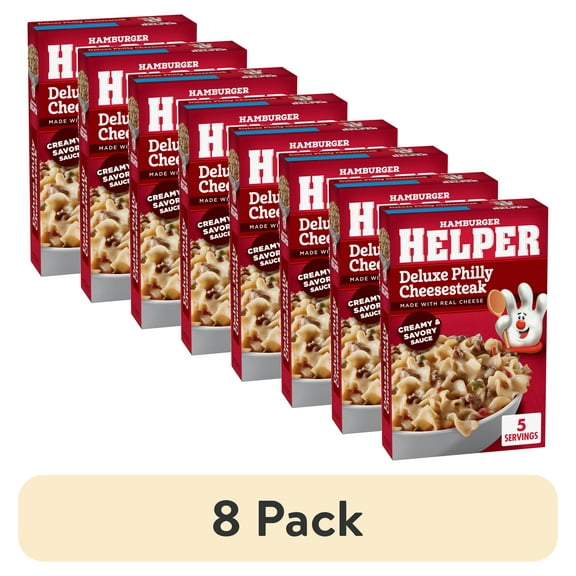 (8 pack) Hamburger Helper Pasta Deluxe Philly Cheesesteak, 4.8 Ounces Box