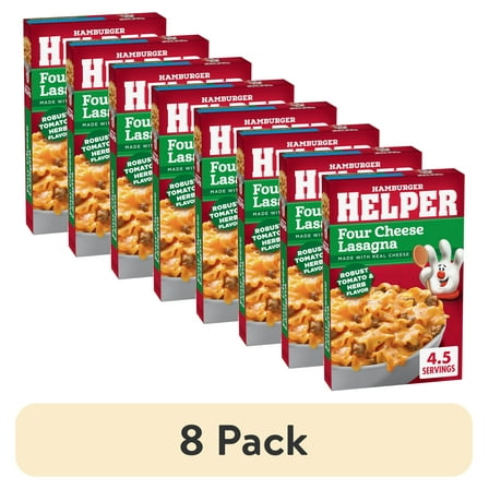 (8 pack) Hamburger Helper Four Cheese Lasagna, 5.5 oz Box