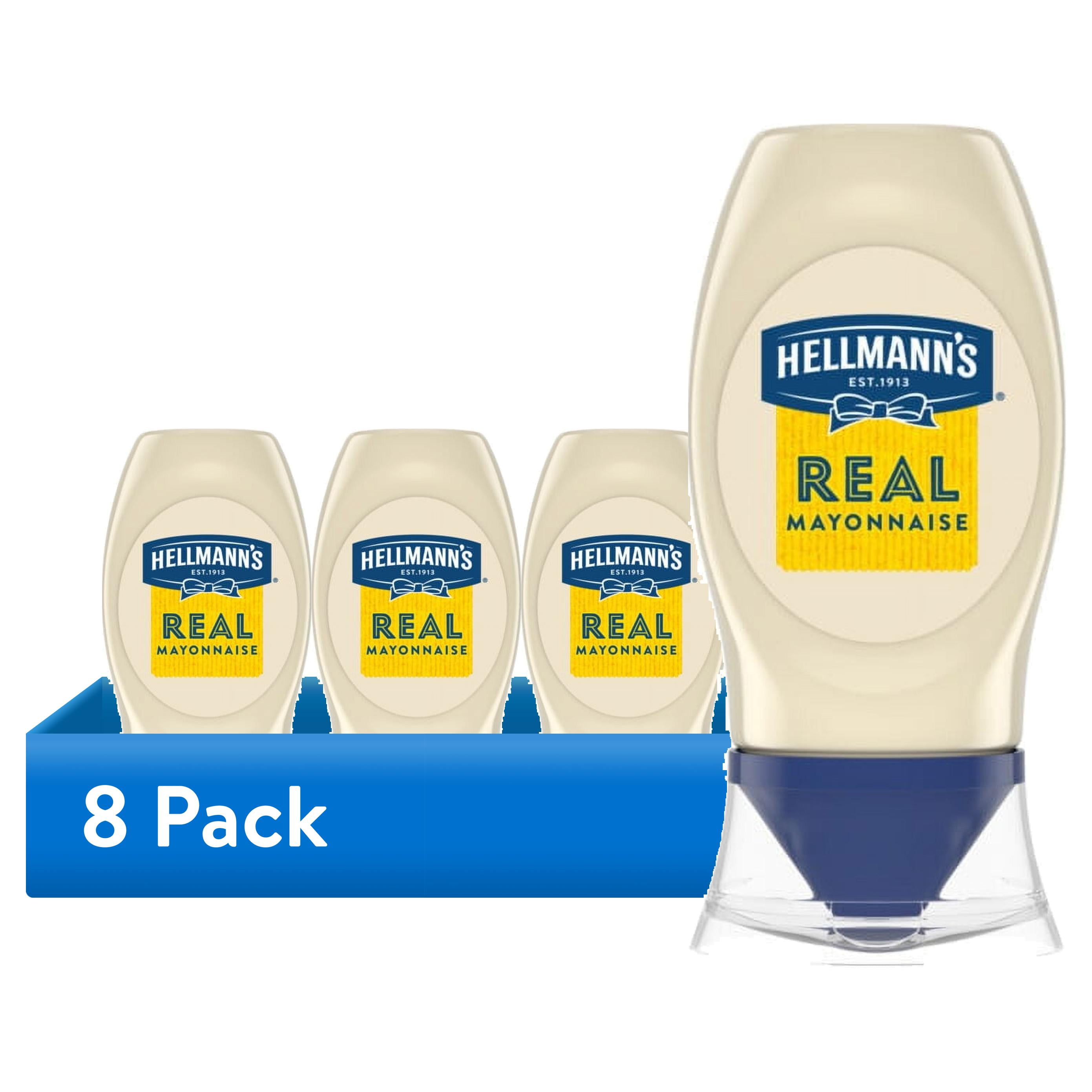 (8 pack) Hellmann's Real Mayonnaise Condiments, 5.5 fl oz Squeeze Bottle