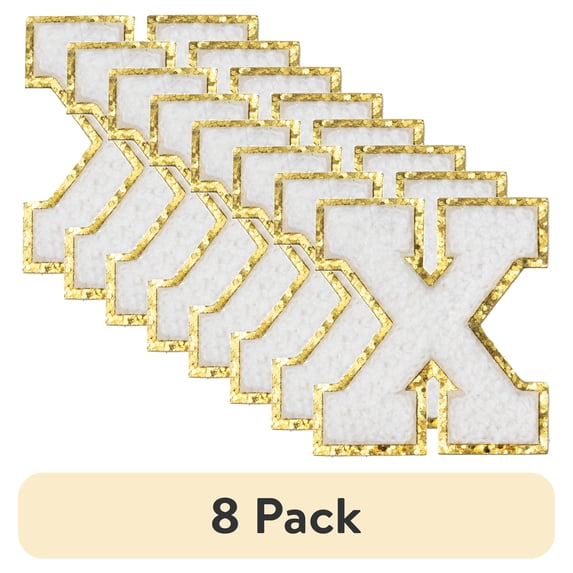 (8 pack) Hello Hobby Chenille X White Patch